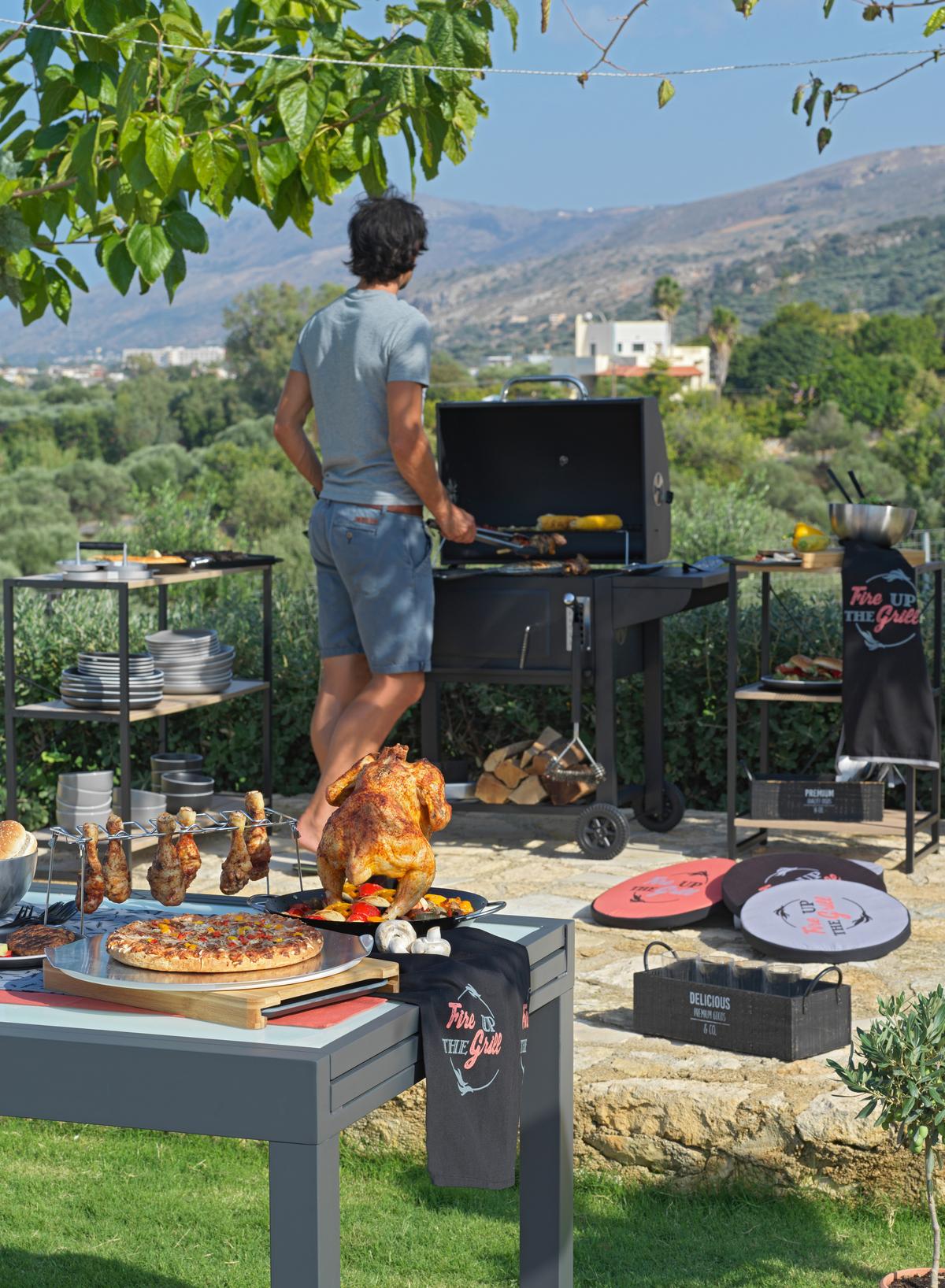 Holzkohlegrill Grillmax 4 Schwarz mit Thermometer - Schwarz, Modern, Kunststoff/Metall (115/68/108cm) - Mömax