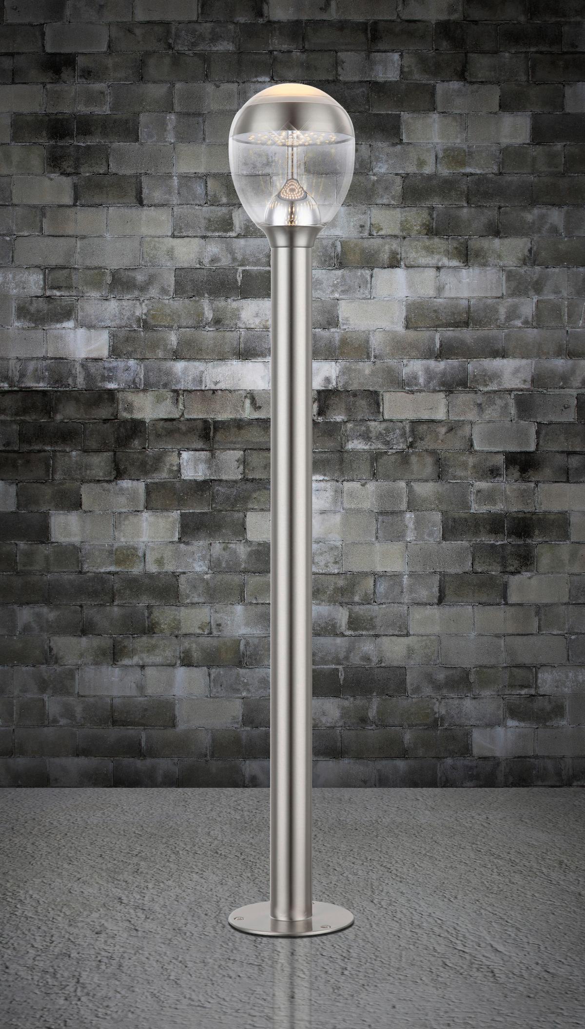 Wegleuchte Callisto in Dunkelgrau max. 11 Watt - Dunkelgrau, Design, Kunststoff/Metall (15/99cm) - Globo