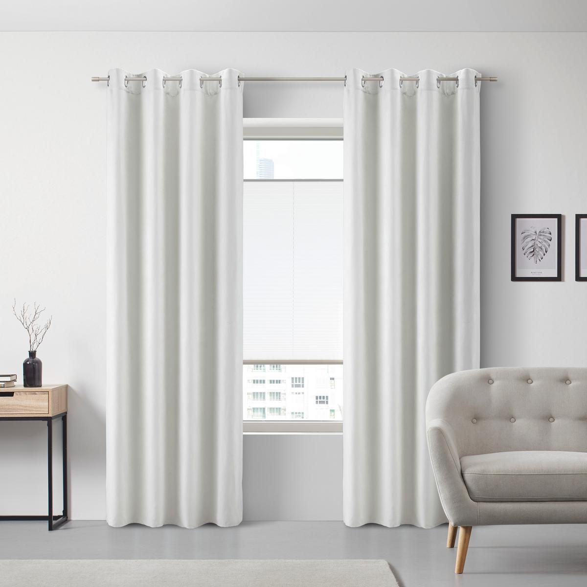 Perdea inele capsă Velours - nisipiu, Modern, textil (140/245cm) - Modern Living