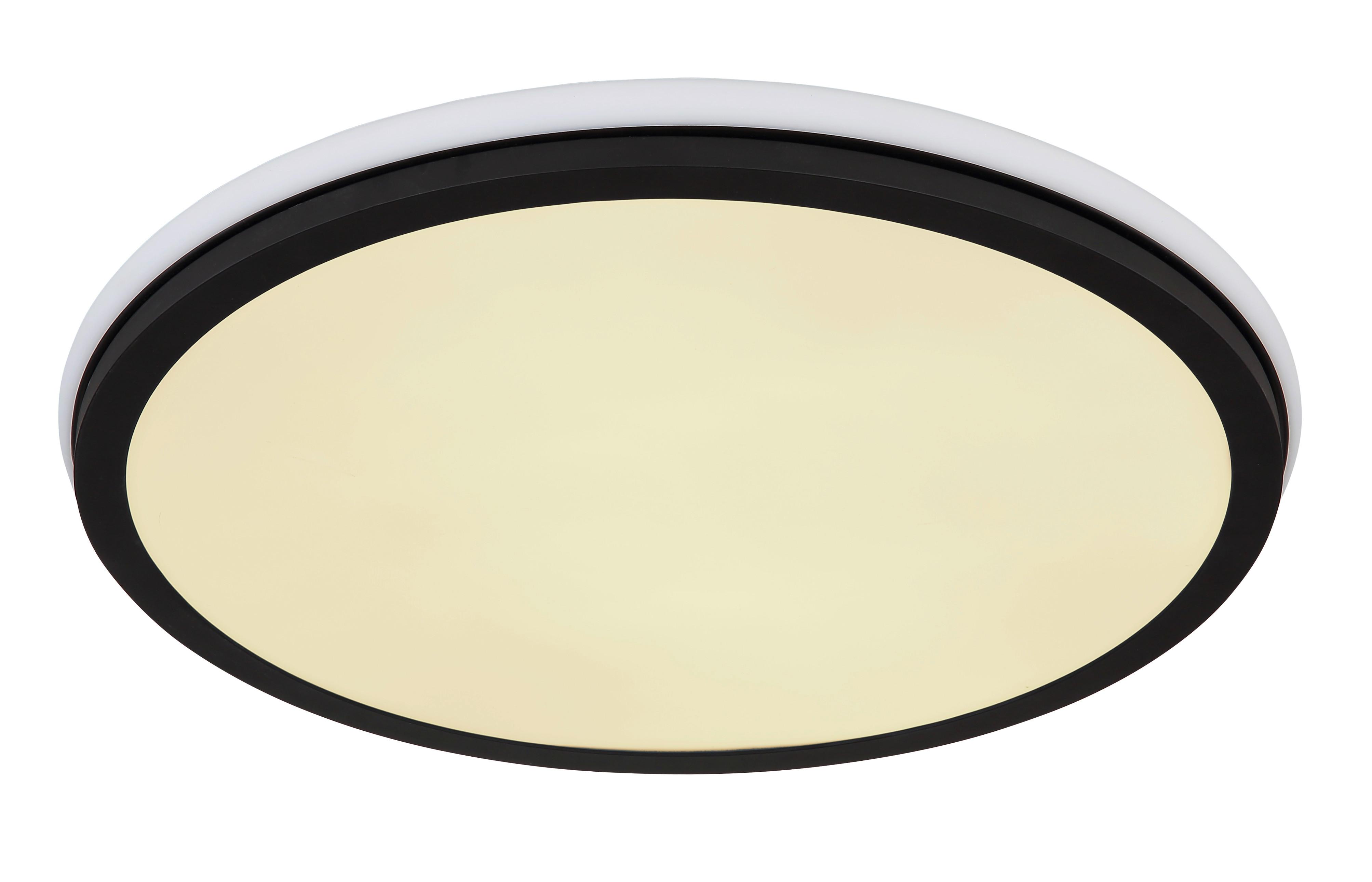 Stropna Led-svetilka Jaxxi, S Sijalko - črna/opal, Design, kovina/umetna masa (45/7cm) - Globo