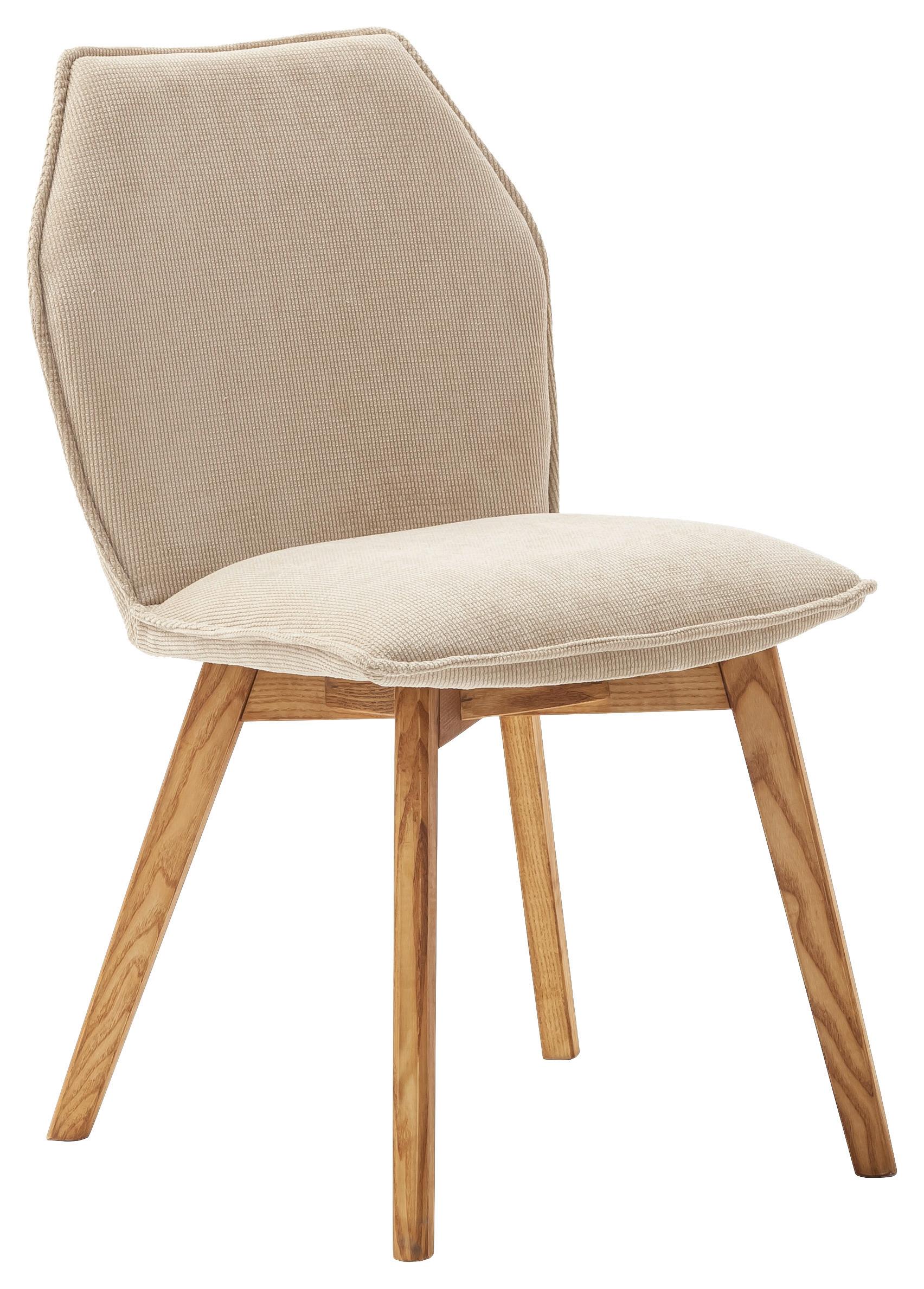 KRZESŁO LARDOS - beżowy/kolor dębowy, Design, drewno/tkanina (49/87/63cm) - Livetastic