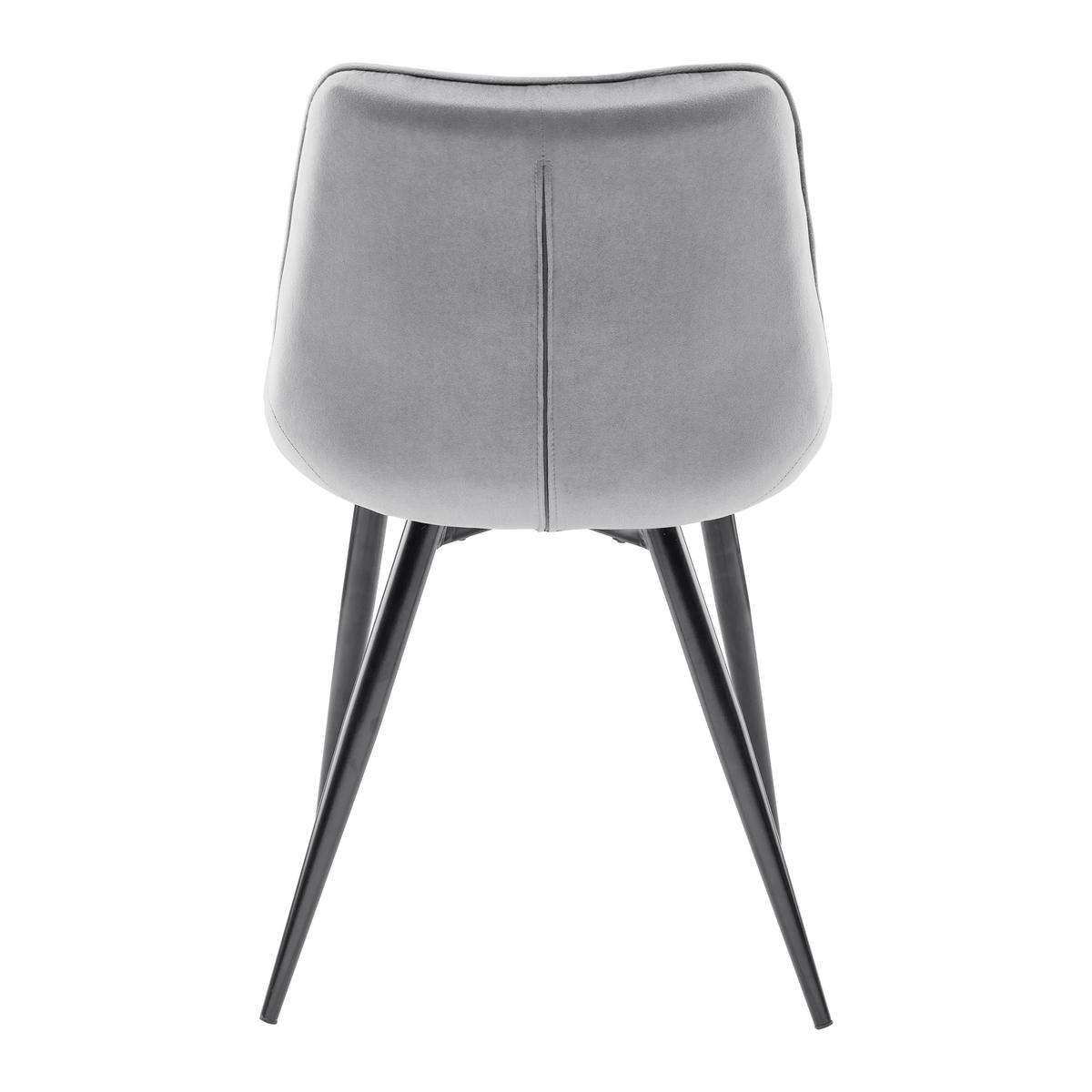 Stuhl Alina Grau Samt Gepolstert - Schwarz/Grau, MODERN, Holz/Textil (59/84/51cm) - Bessagi Home