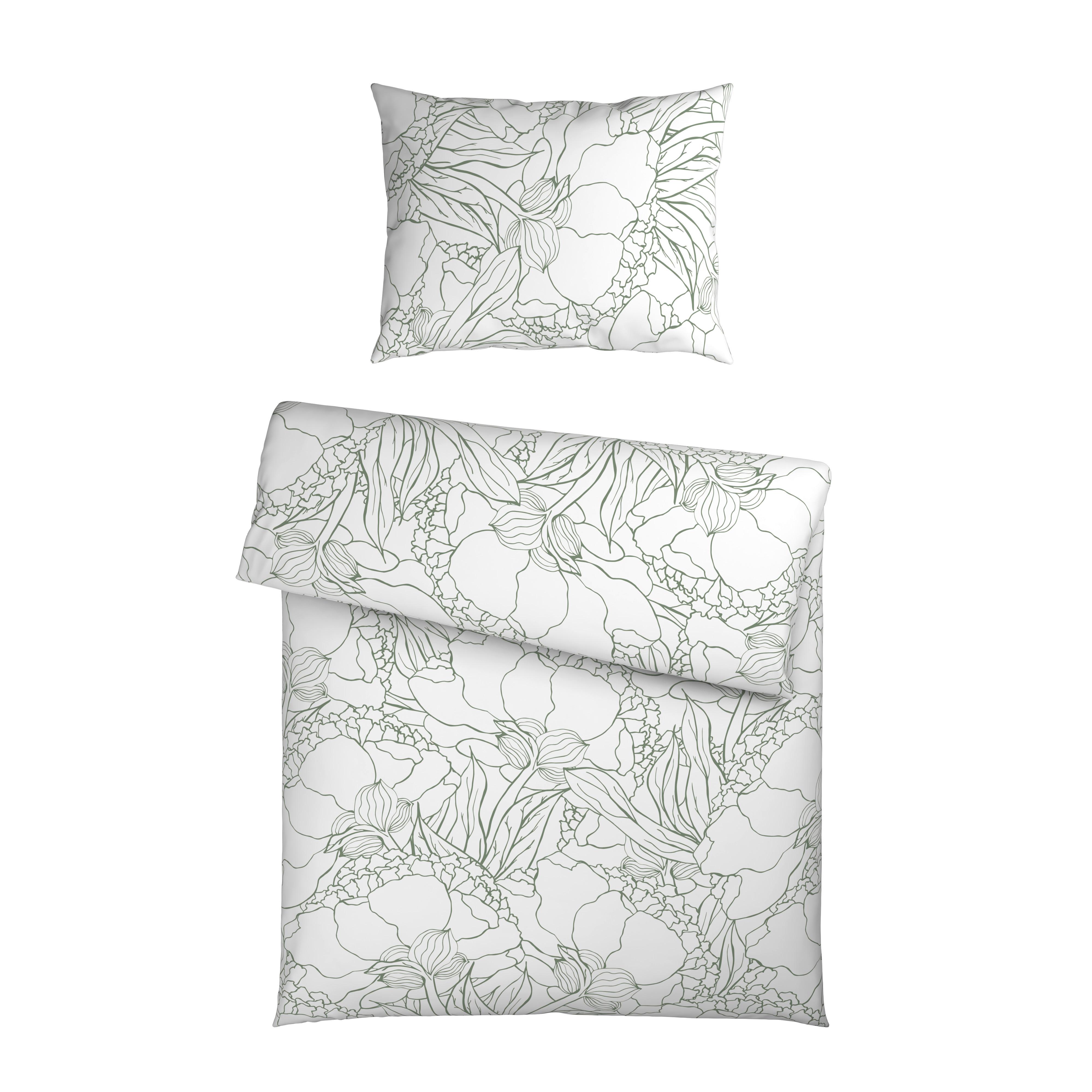 BETTWÄSCHESET EMMA - Olivgrün, Textil (160/210cm) - Mömax