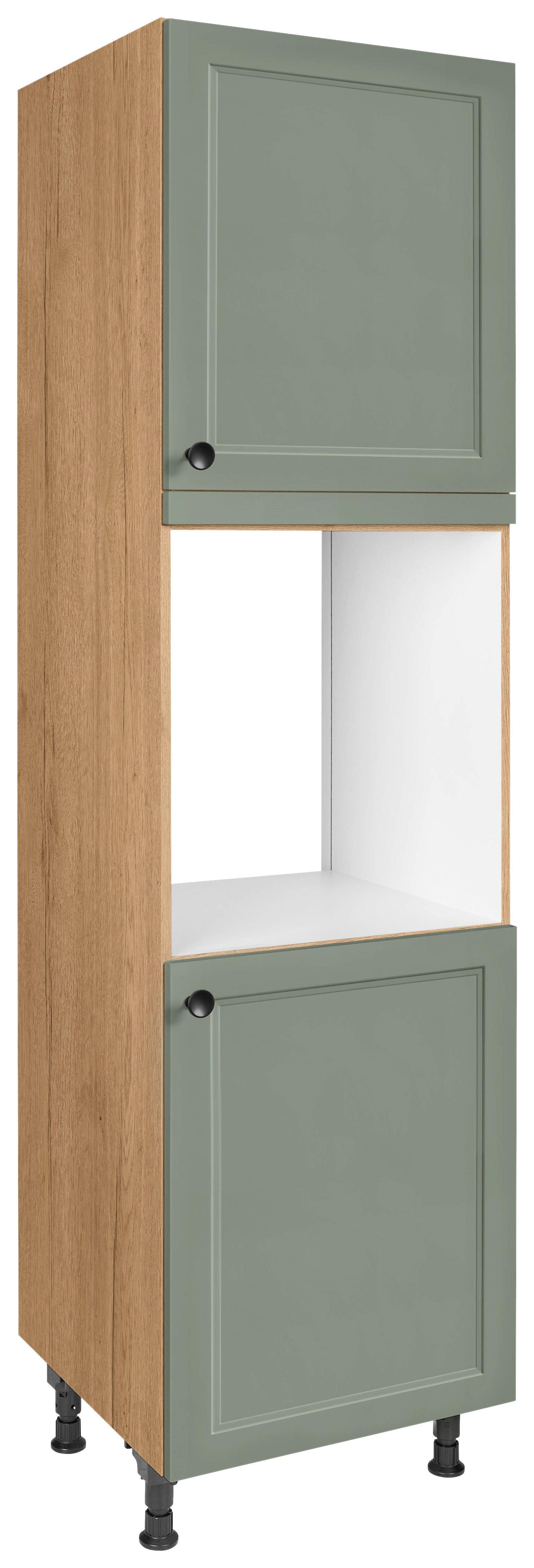 Geräteumbauschrank Cascada Grün - Eichefarben/Schwarz, MODERN, Holzwerkstoff/Metall (60/216,6/58cm) - Nobilia