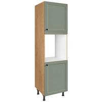 Geräteumbauschrank Cascada Grün - Eichefarben/Schwarz, MODERN, Holzwerkstoff/Metall (60/216,6/58cm) - Nobilia