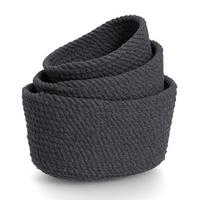 Korbset Dunkelgrau, 3er-Set - Dunkelgrau, Basics, Textil (24/17/13cm)