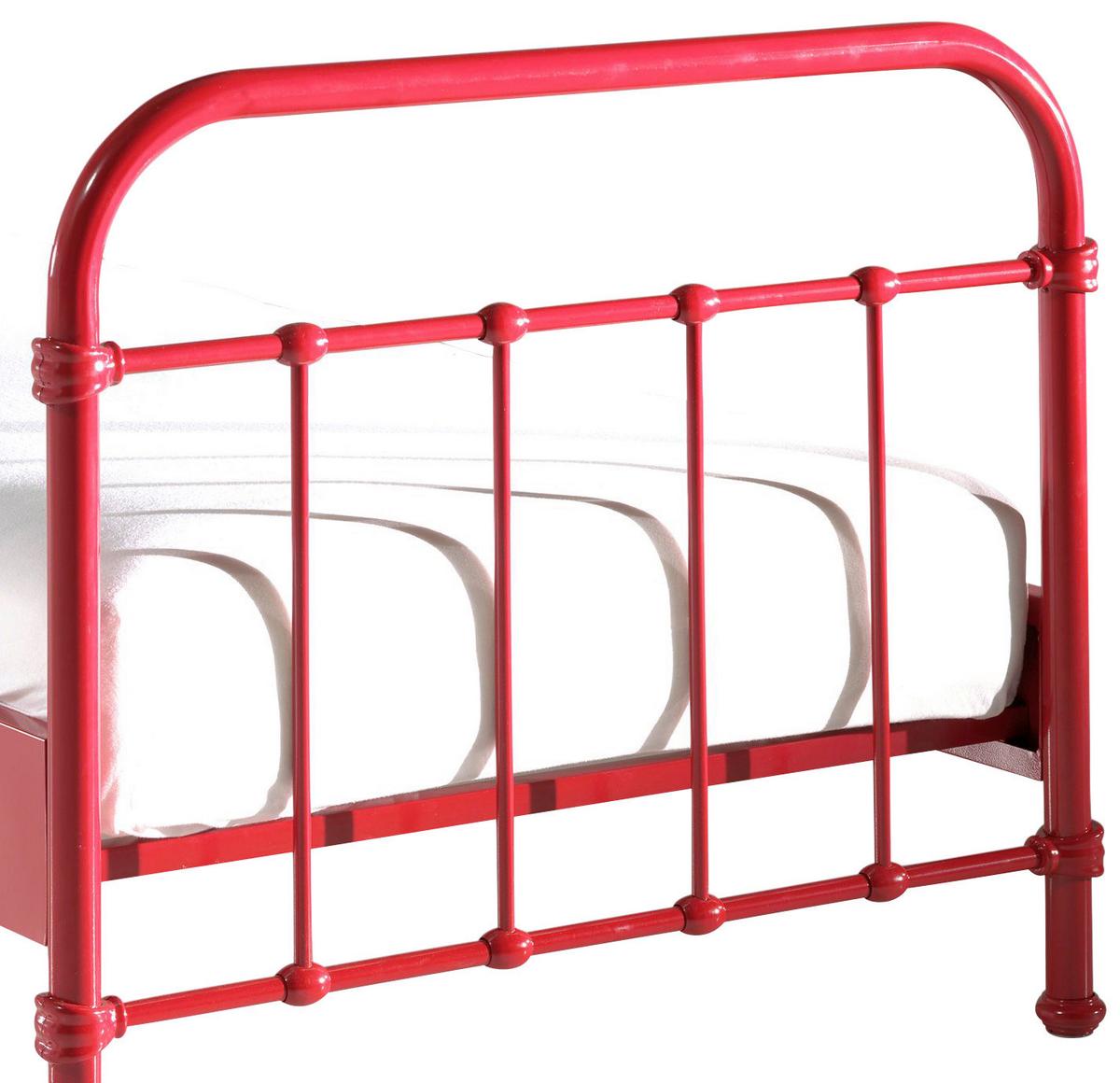 Kinder-/Juniorbett New York ca. 90x200 cm Rot - Rot, ROMANTIK / LANDHAUS, Metall (90/200cm) - MID.YOU