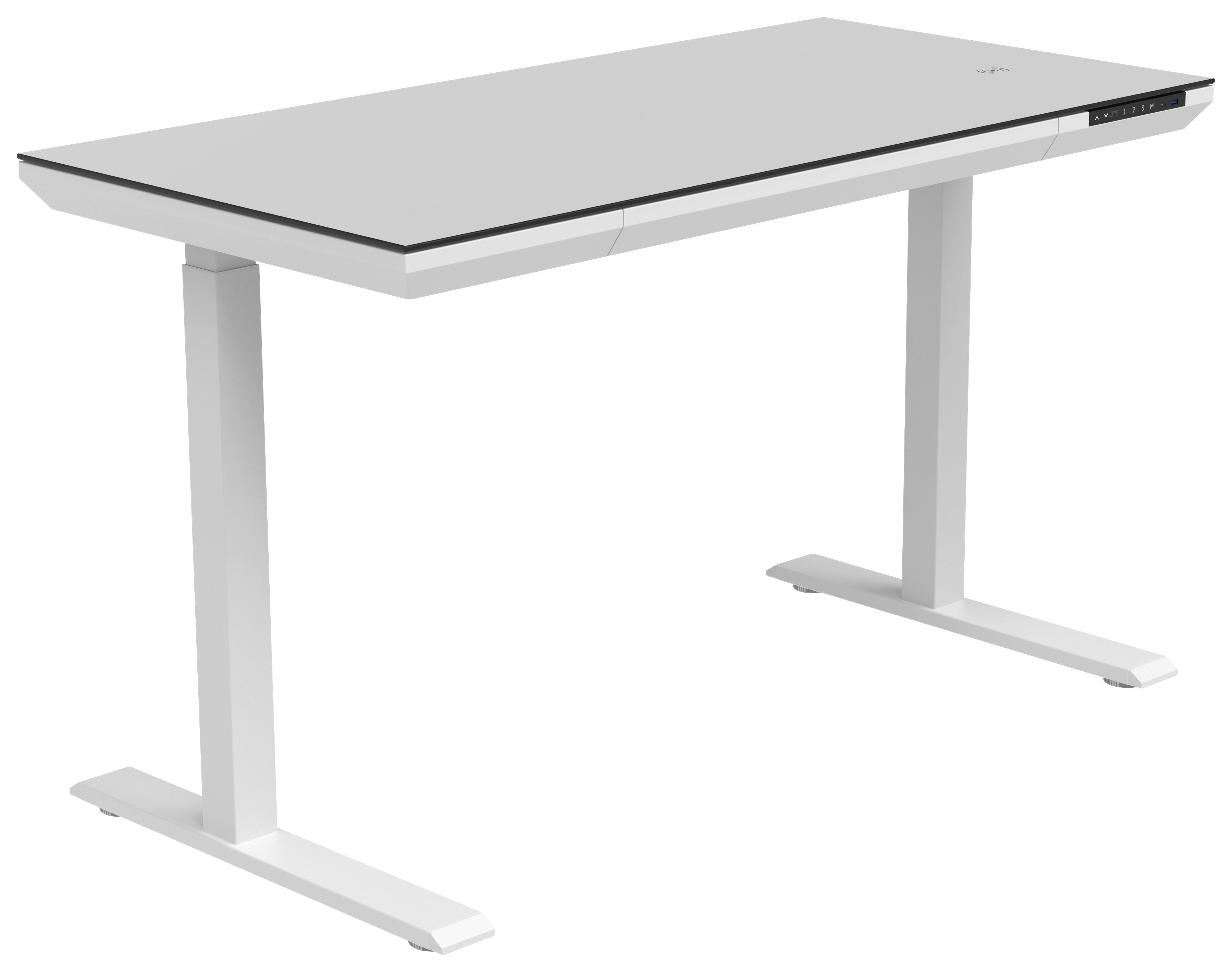Schreibtisch Harry Weiss - Weiss, Modern, Holzwerkstoff/Kunststoff (120/72-120/60cm) - Mömax