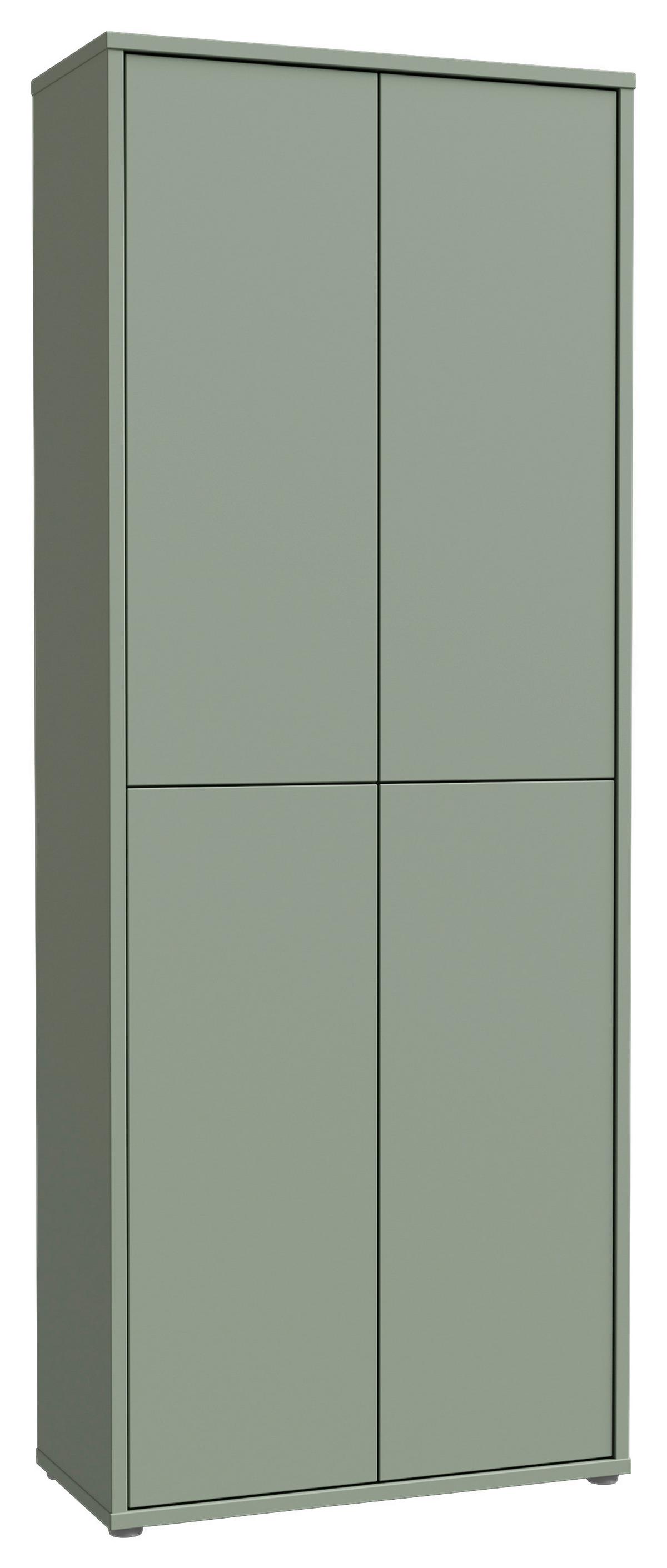 Dulap pentru pantofi ALICE SPRINGS - verde salvie, Basics, material pe bază de lemn (74,5/191,9/34,9cm) - Modern Living
