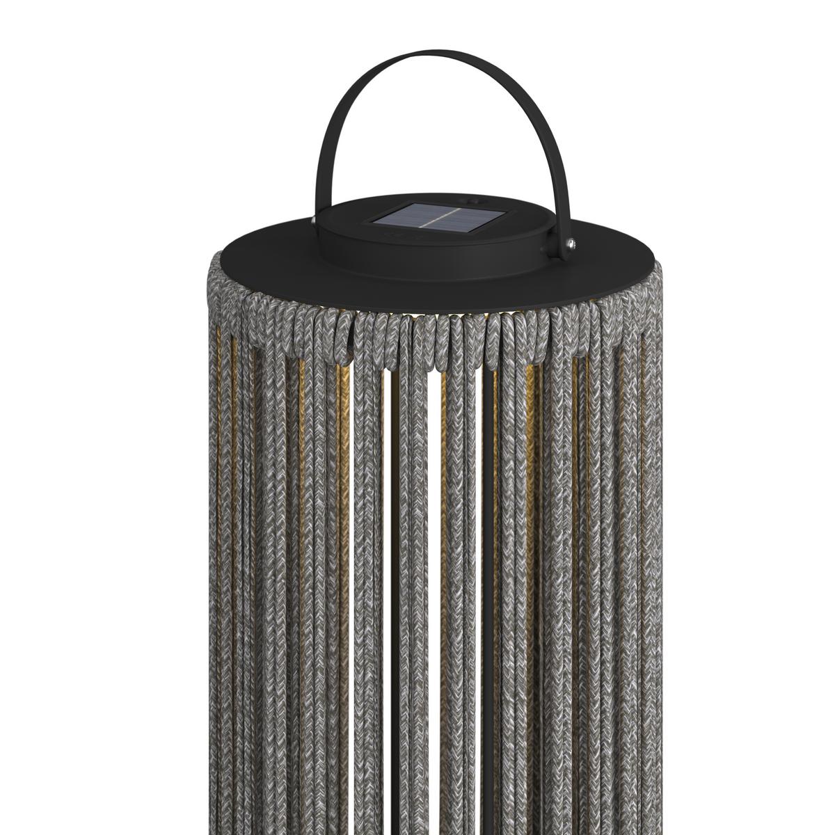 Solarleuchte Madonna Dunkelgr. Solar Schnurgeflecht - Dunkelgrau/Schwarz, MODERN, Textil/Metall (22/54/22cm) - Bessagi Garden