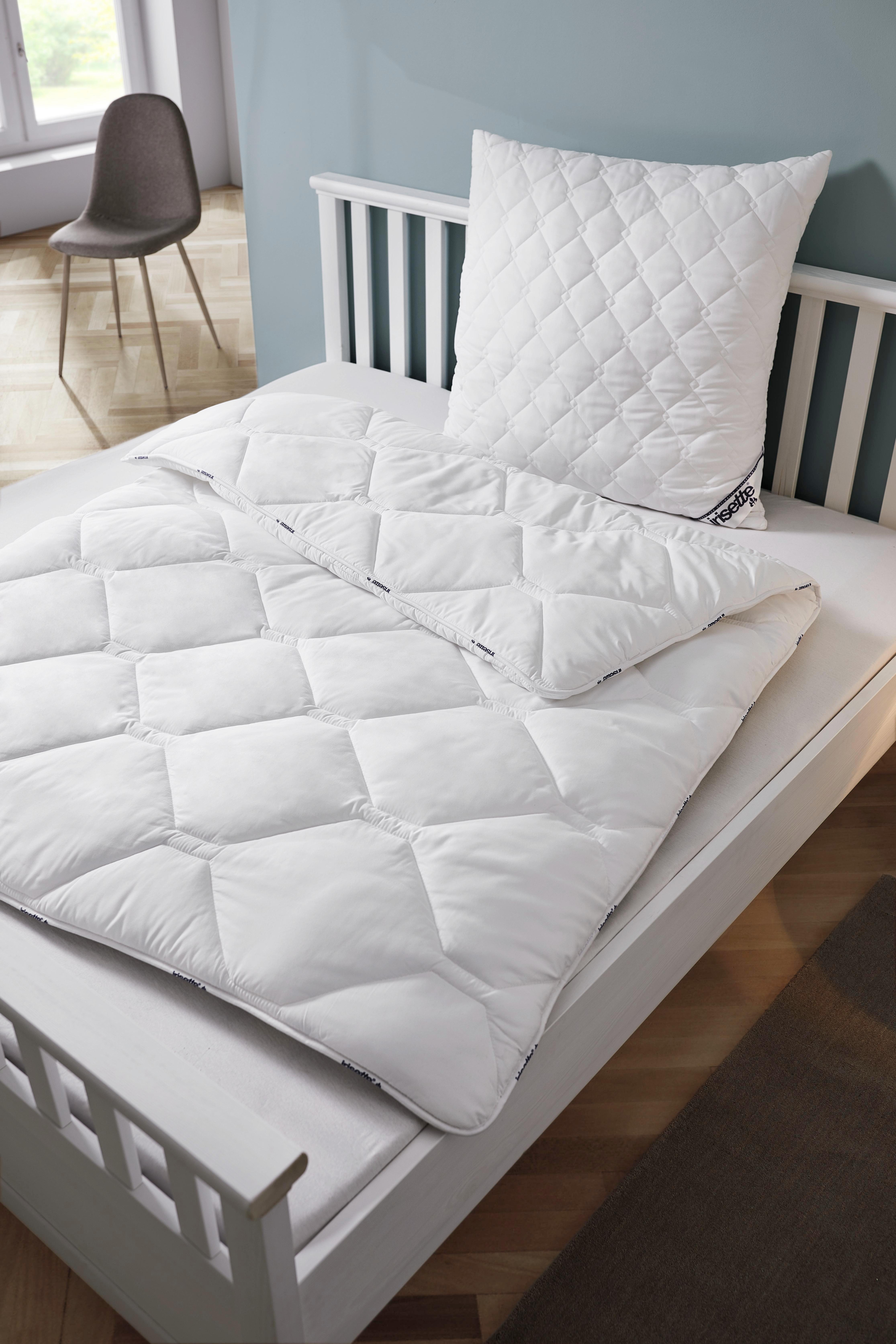 Bettdecke + Kissen Irisette ca.135x200/80x80cm - Weiß, KONVENTIONELL, Textil (80/80cm) - Irisette