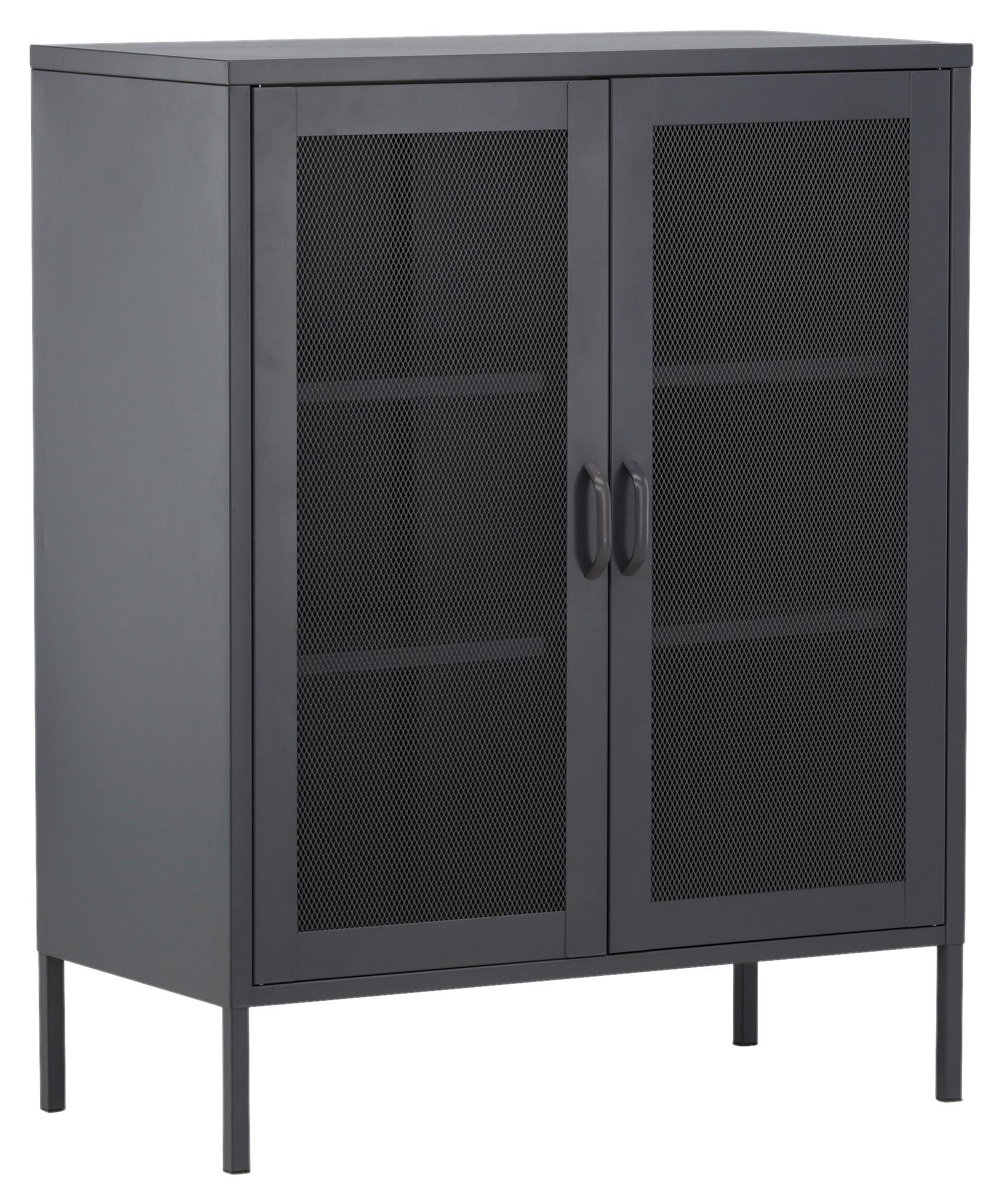 SIDEBOARD MISHA - Schwarz, Design, Metall (80/101.5/40cm) - Livetastic