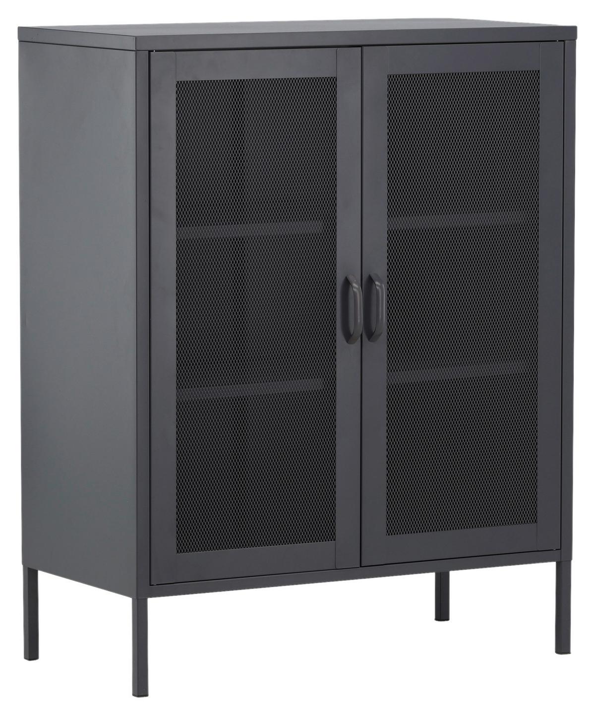 SIDEBOARD MISHA - Schwarz, Design, Metall (80/101.5/40cm) - Livetastic