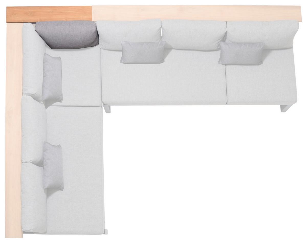 OPARCIE JIMMY - antracytowy/kolor drewna tekowego, Design, metal/drewno (88/25,5/41,5cm) - Amatio