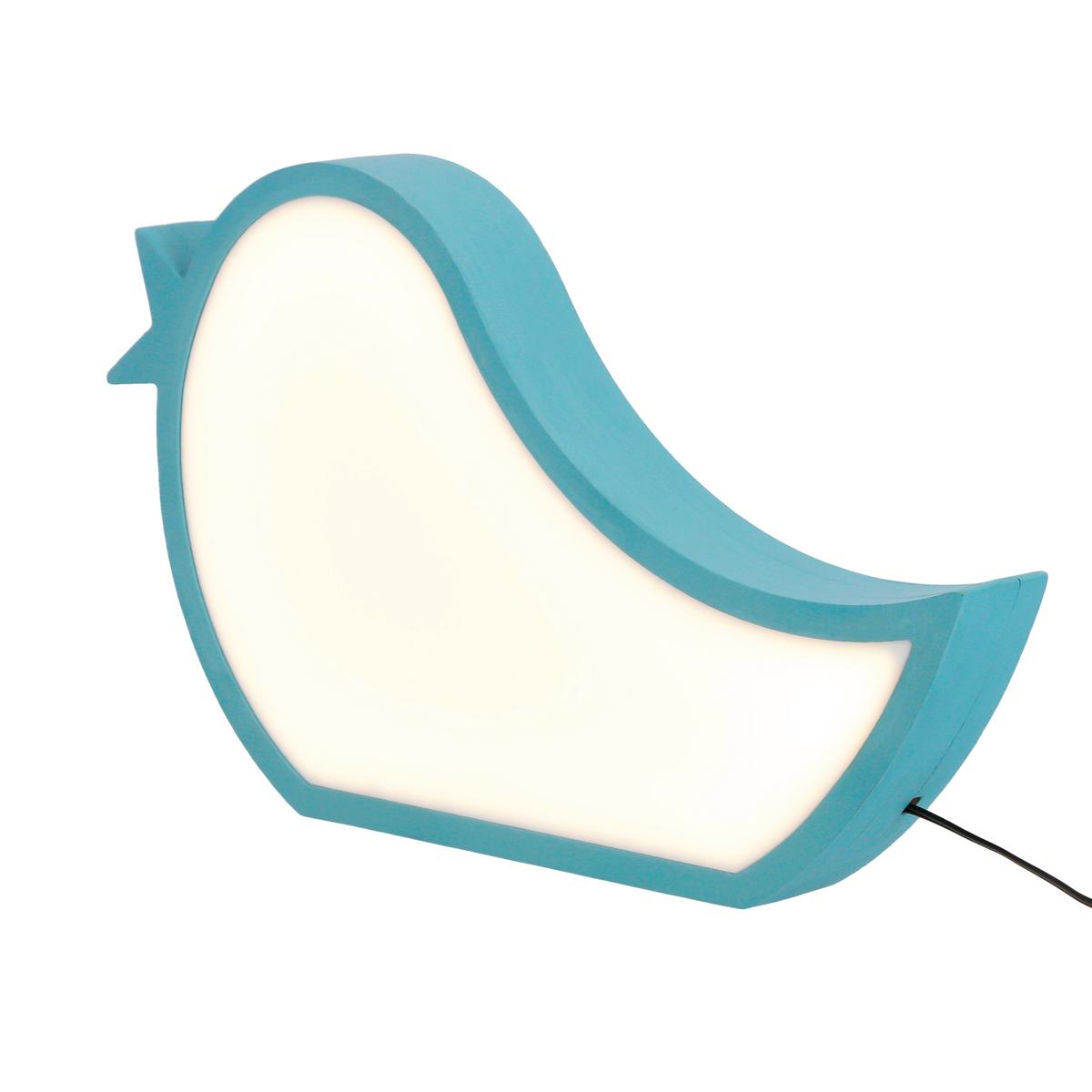 Dječja Stolna Svjetiljka Bird - svijetlo plava, Basics, drvni materijal/plastika (33.5/3.5/19.5cm)