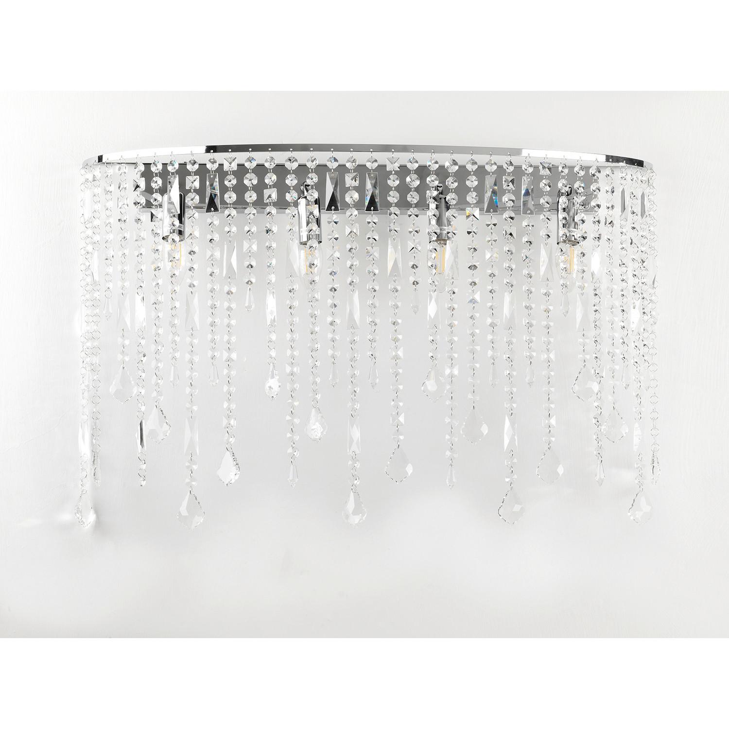 Falilámpa 4762/apg - krómszínű, Design, üveg/fém (75/50cm)