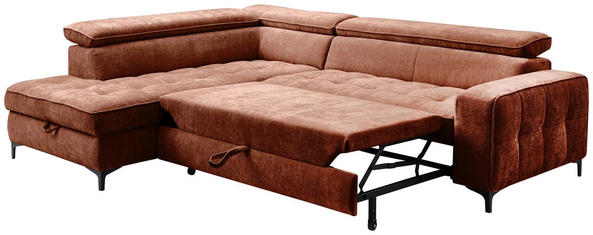 Kutna Garnitura Talia - boje hrđe/crna, Basics, tekstil/metal (203/70-90/251cm) - Modern Living