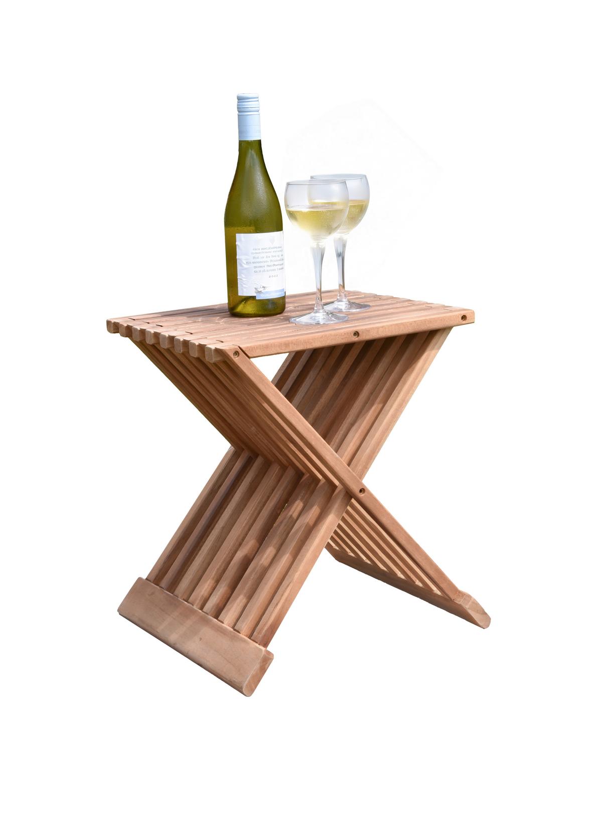 Beistelltisch Fani Teak - Braun, Basics, Holz (39/29/44cm) - Gardenson