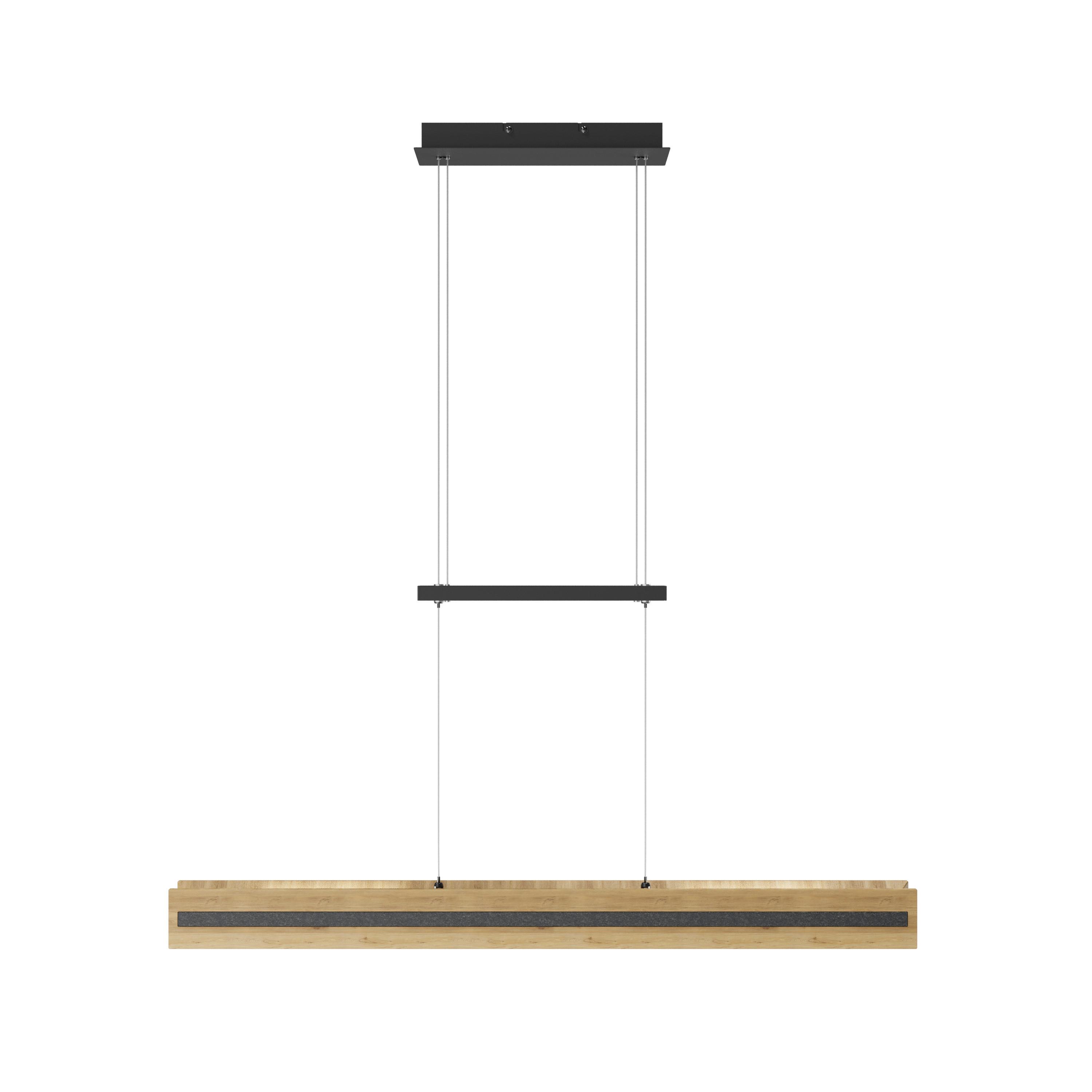 LAMPA WISZĄCA LED 141847 OBERSTDORF *WW* - czarny, Natur, metal/drewno (116/10/150cm) - Waldwelt