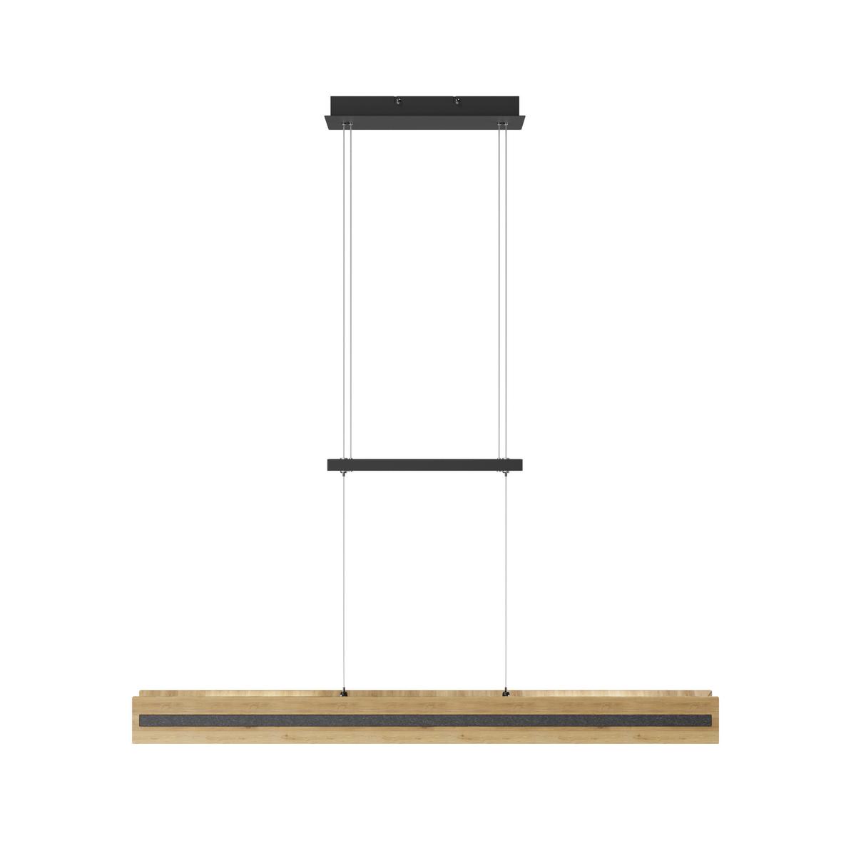 LAMPA WISZĄCA LED 141847 OBERSTDORF *WW* - czarny, Natur, metal/drewno (116/10/150cm) - Waldwelt