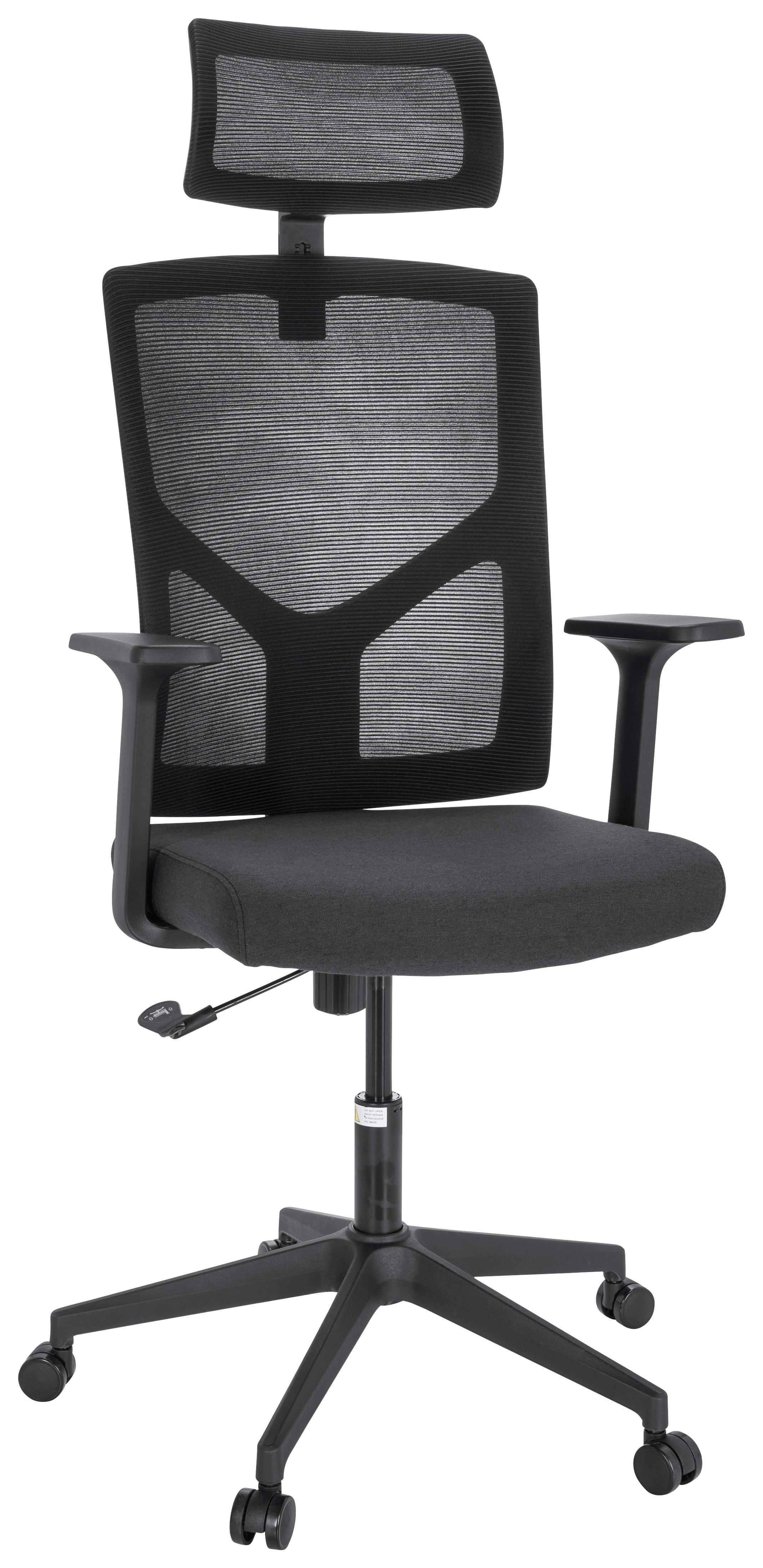 Pisarniški Stol Breton B, Črna - črna, Moderno, umetna masa/tekstil (68/131/68cm) - MID.YOU