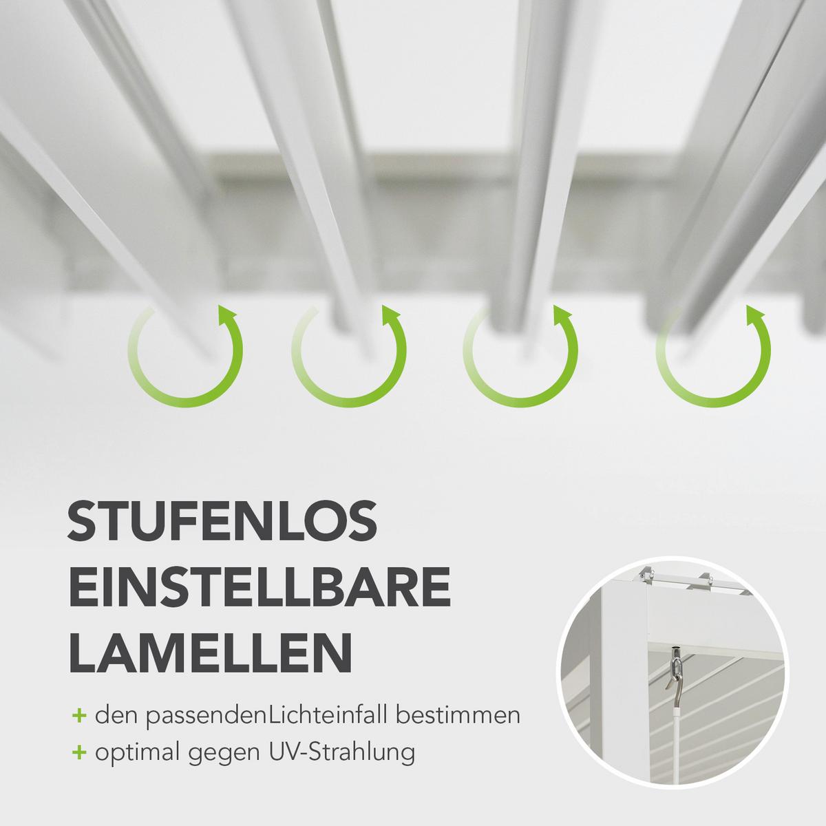 PERGOLA DELUXE 3X6M WEISS - Weiss, Basics, Metall (600/255/300cm) - Gardenson