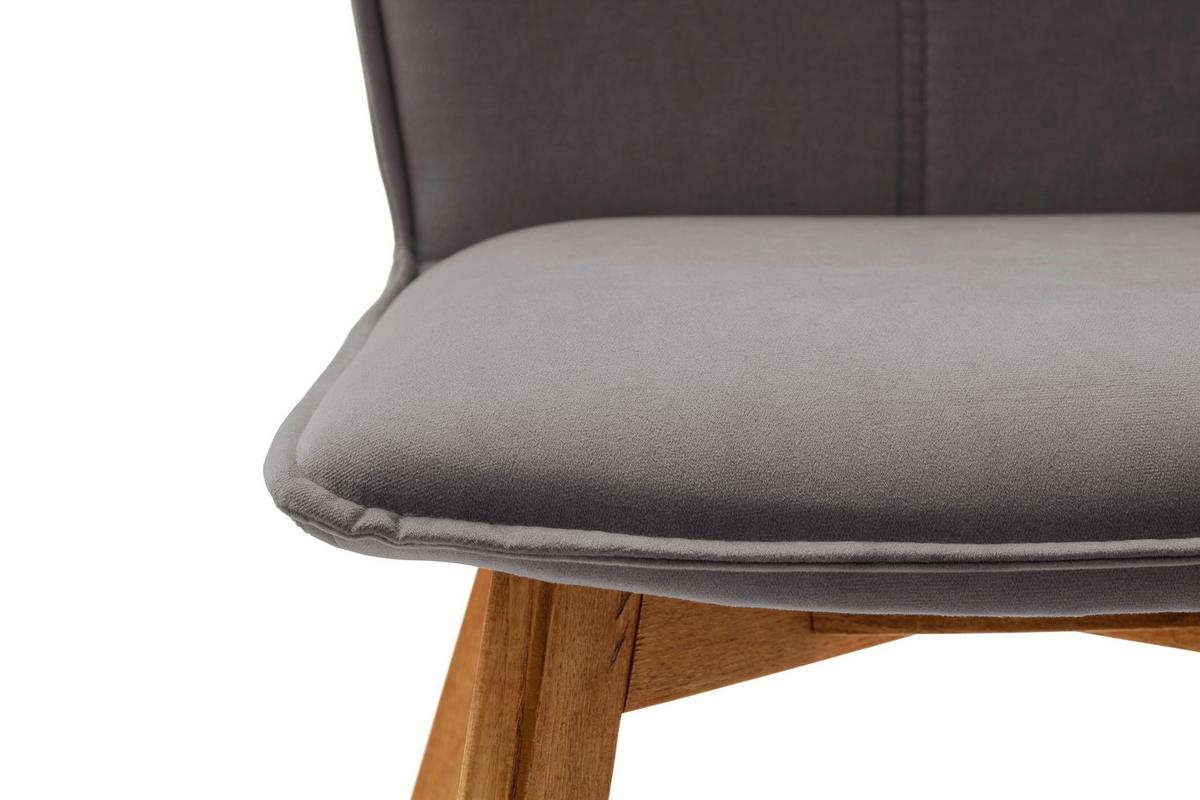 KRZESŁO MAKALU - kolor dębowy/szary, Design, drewno/tkanina (43/87/63cm) - Livetastic