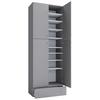 Schuhschrank Lona XXL ca.70x200x39cm Grau - Schwarz/Grau, MODERN, Holzwerkstoff/Kunststoff (70/200/39cm) - MID.YOU