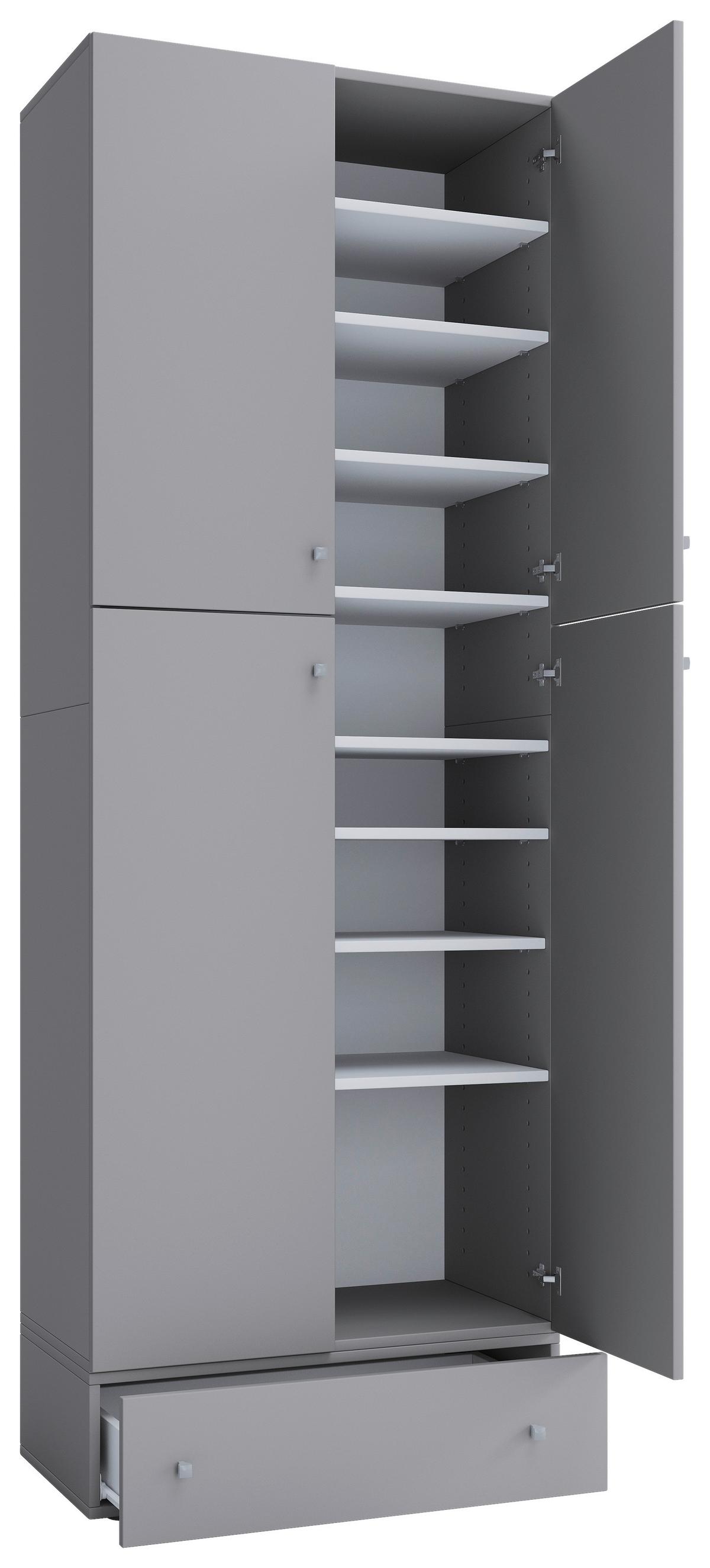 Omara Za Čevlje Lona Xxl, Siva - siva/črna, Moderno, umetna masa/leseni material (70/200/39cm) - MID.YOU