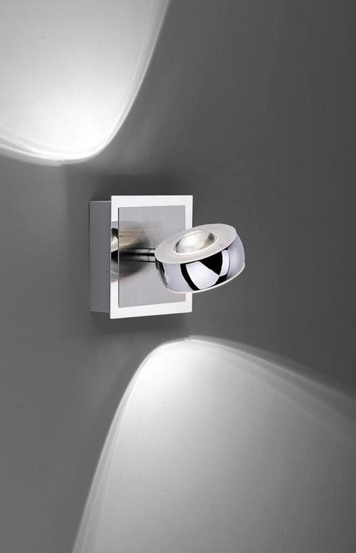 LED-Wandleuchte Opti max. 3Watt - Silberfarben, Kunststoff/Metall (12/12/14cm)