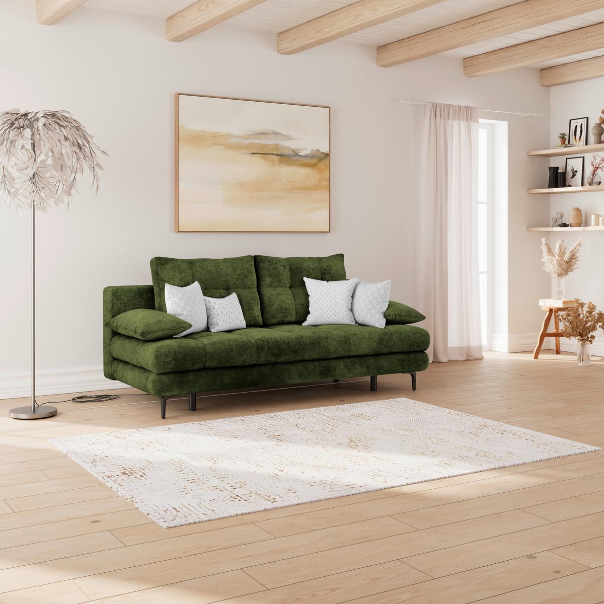 Trosjed Perla - maslinasto zelena/crna, Konvencionalno, tekstil/metal (203/94/96cm)