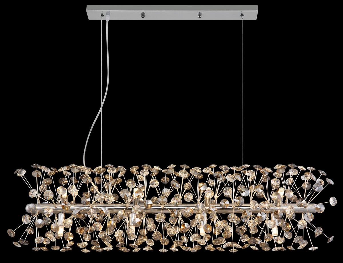 KRISTALL-HÄNGELEUCHTE 64135H4C  KATRINA - Klar/Chromfarben, Lifestyle, Glas/Kunststoff (90/30/150cm) - Globo