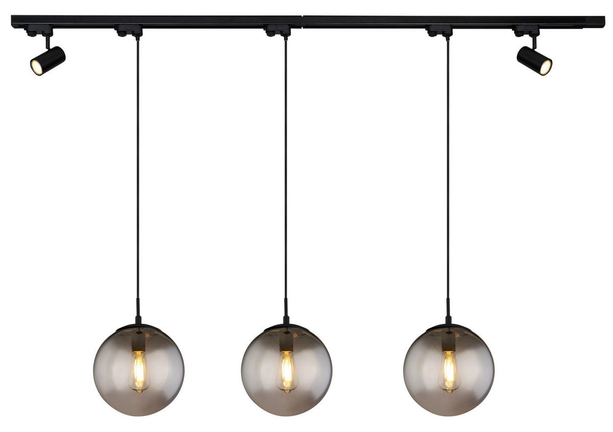 Hängeleuchte Blama max. 60 Watt - Schwarz, Basics, Glas/Kunststoff (193/25/120cm) - Globo