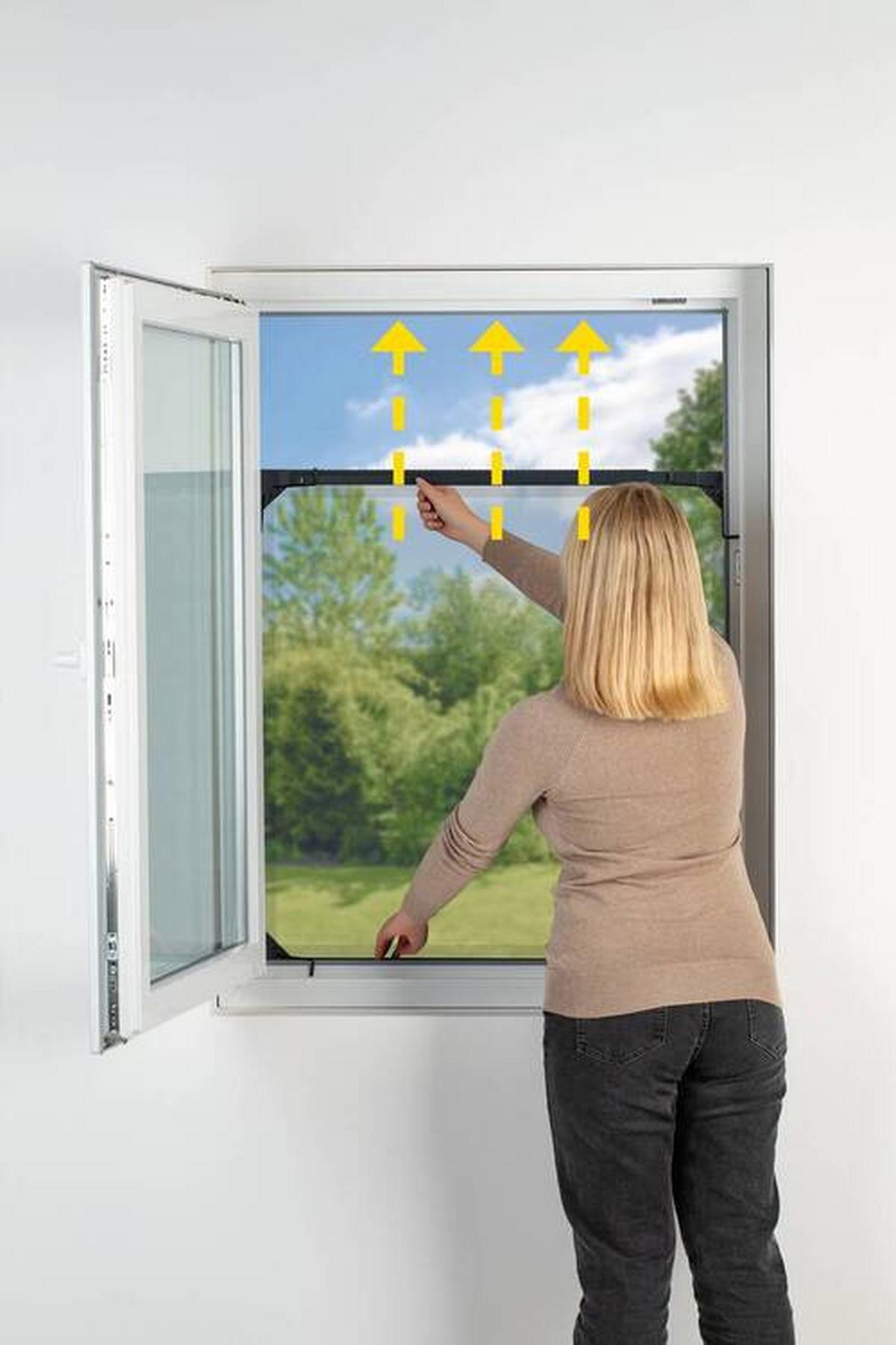 Insektenschutzgitter Teleskop Anthrazit ca. 140x120cm - Anthrazit, Kunststoff/Textil (140/120cm) - Mömax