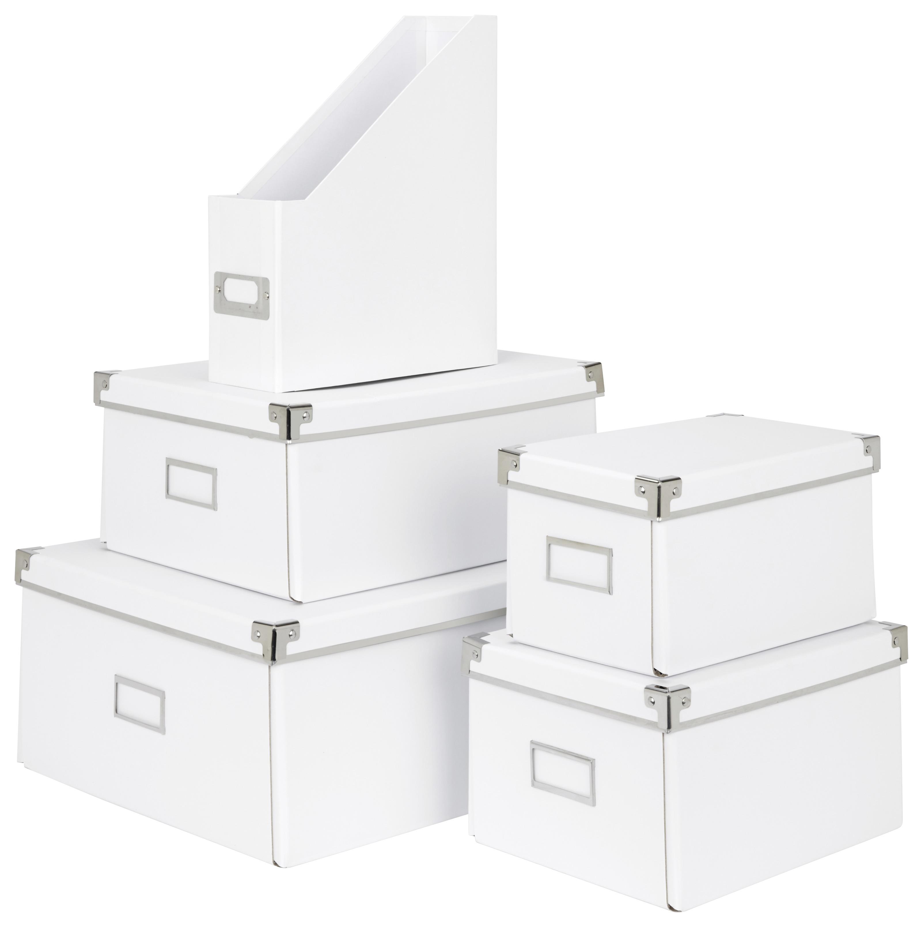 Irattartó Lorenz - Fehér, Karton/Fém (29/8,6/24,2cm) - Modern Living