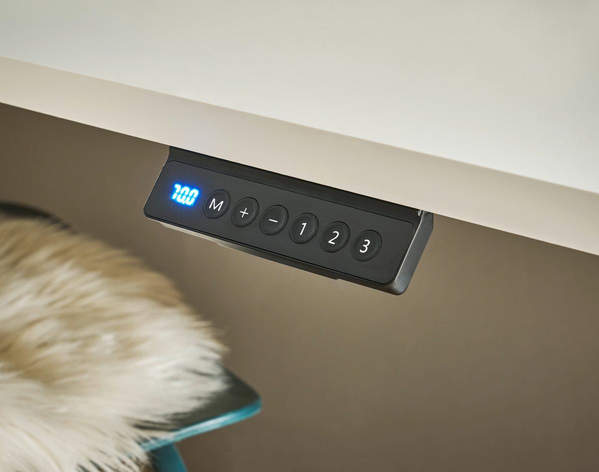 Schreibtisch Toni in Weiß - Schwarz/Weiß, KONVENTIONELL, Holzwerkstoff/Metall (160/77/74-117cm) - Mömax
