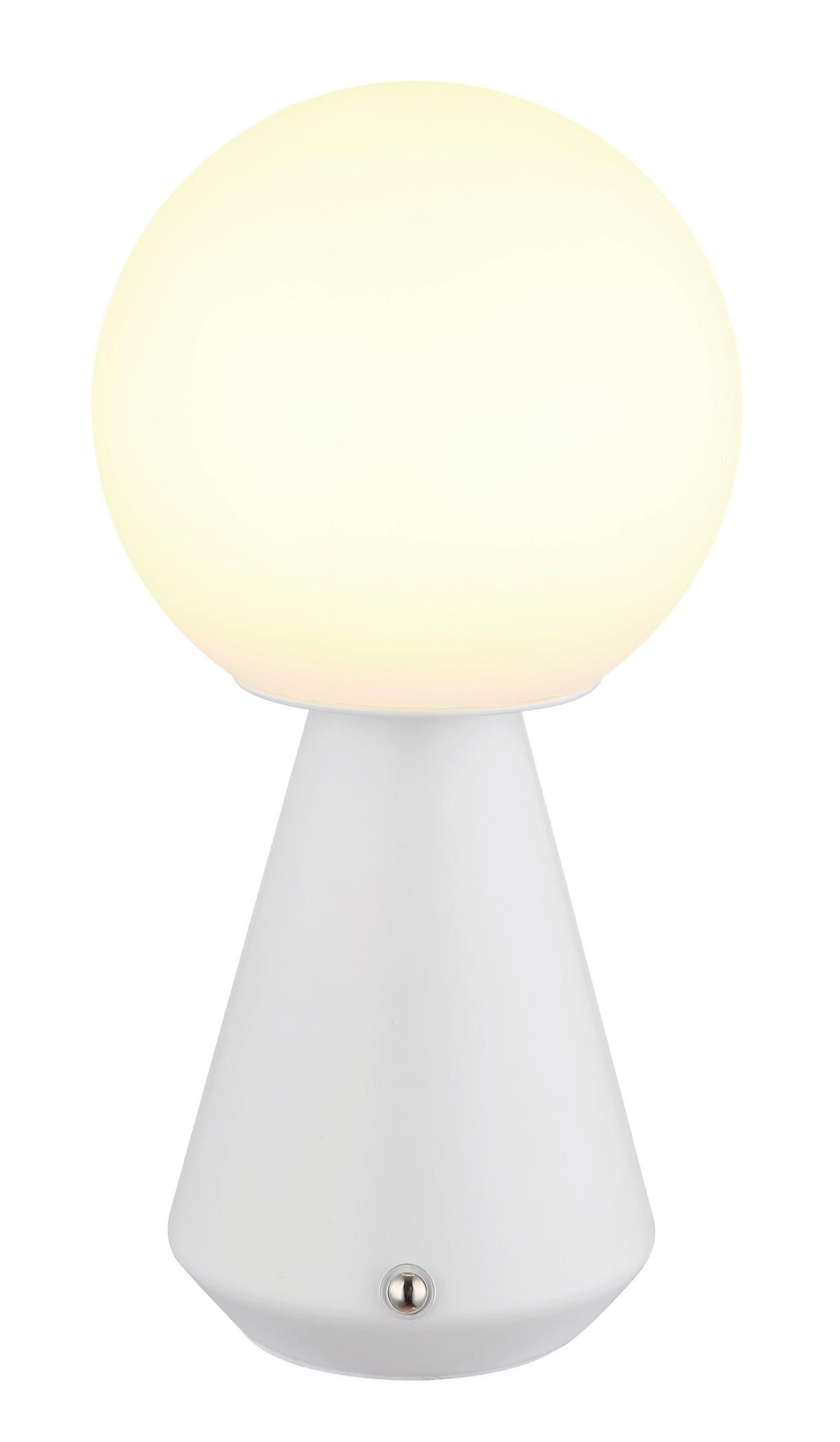 AKKU-TISCHLEUCHTE 21029W SORA - Weiss, Design, Kunststoff/Metall (12/23,5cm) - Globo