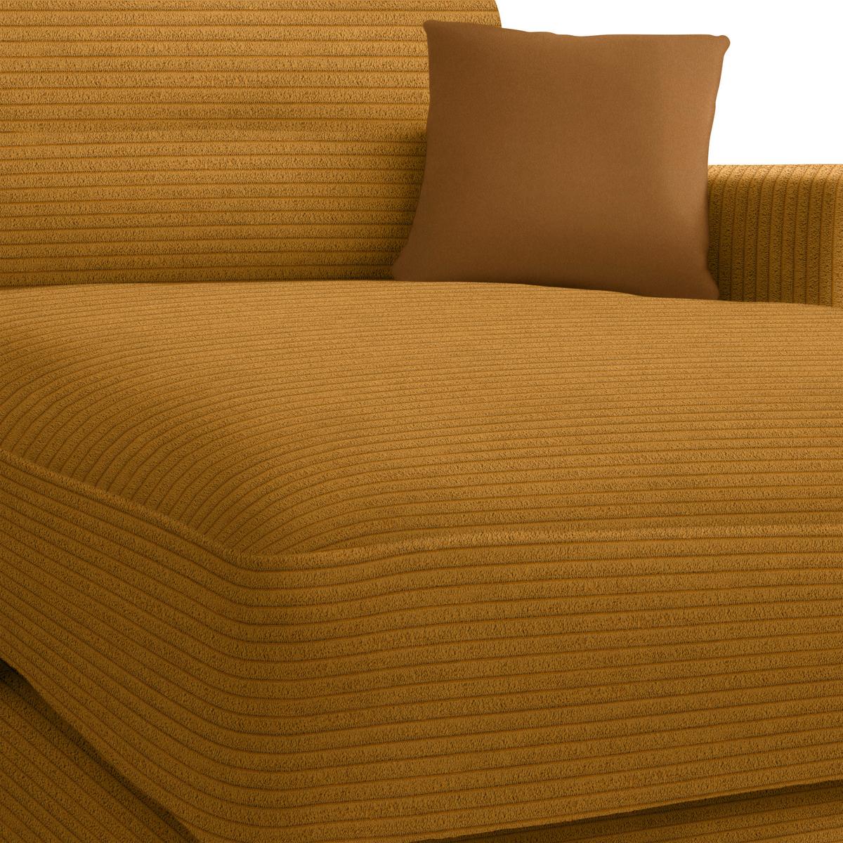 Ecksofa Fabiona rechts Senfgelb - Senfgelb/Schwarz, MODERN, Holz/Kunststoff (268/85/194cm) - Premium Living