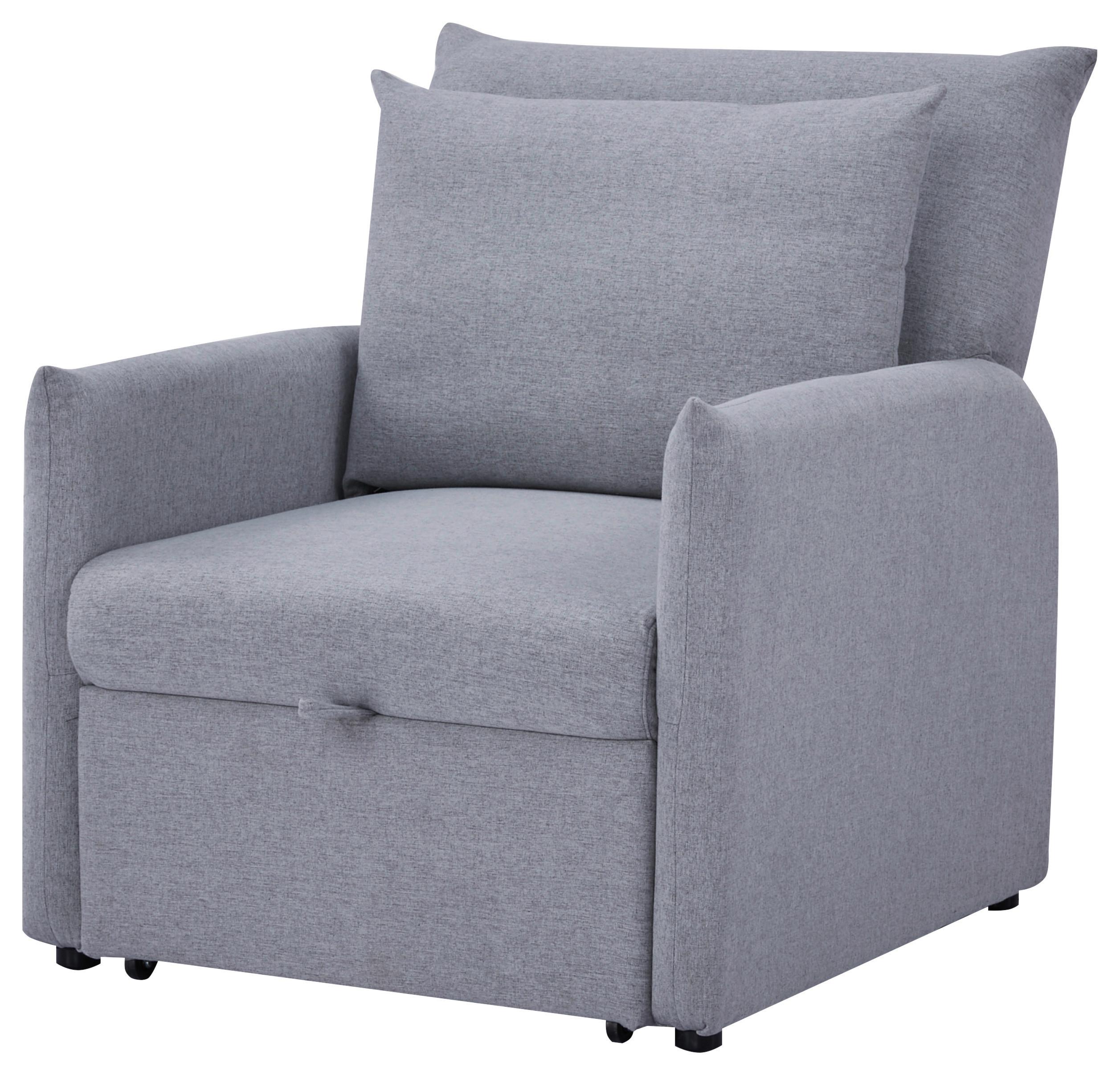 Fotelja Na Razvlačenje Celine - siva/crna, Moderno, drvo/tekstil (84/97/102cm) - Mömax