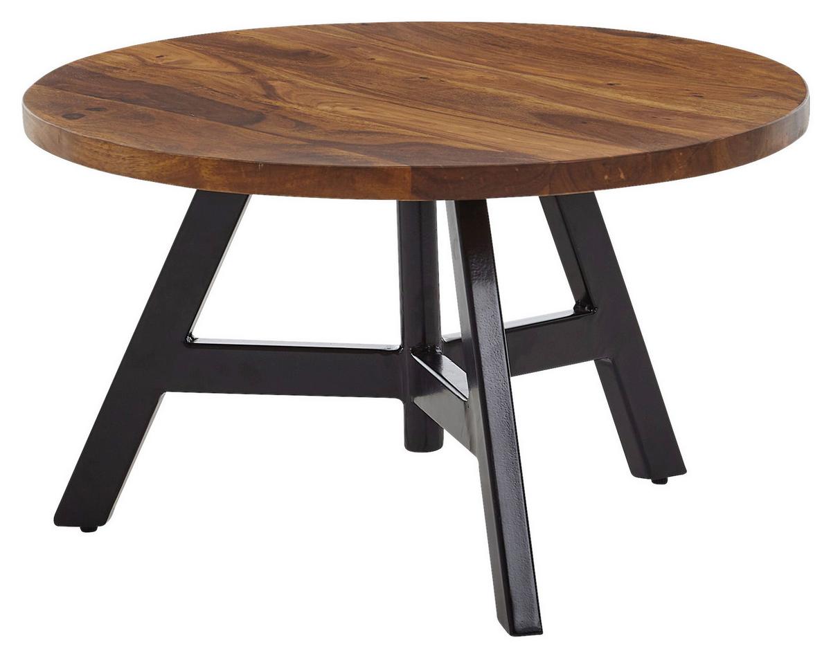 Klubska Miza Wohnling - črna/barve indijskega rožnega lesa, Moderno, kovina/les (60/60/35cm) - MID.YOU