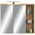 Spiegelschrank Eichefarben - Chromfarben/Eichefarben, MODERN, Glas/Holzwerkstoff (80/70/23cm) - PREMIUM LIVING