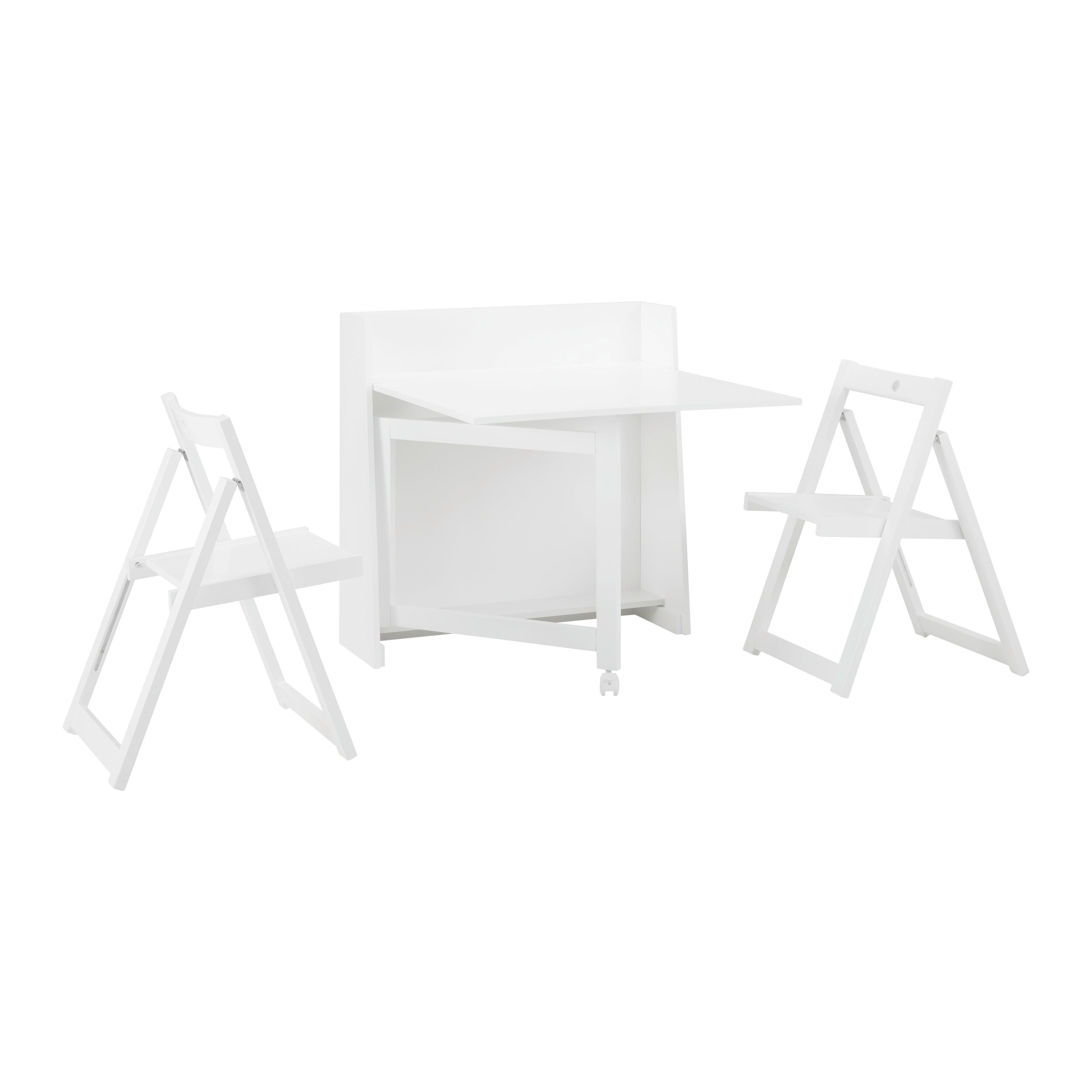 Sitzgruppe Holz Theo Weiß, klappbar ca. 85x83cm - Weiß, MODERN, Holz/Holzwerkstoff (85/83/85cm) - Bessagi Home