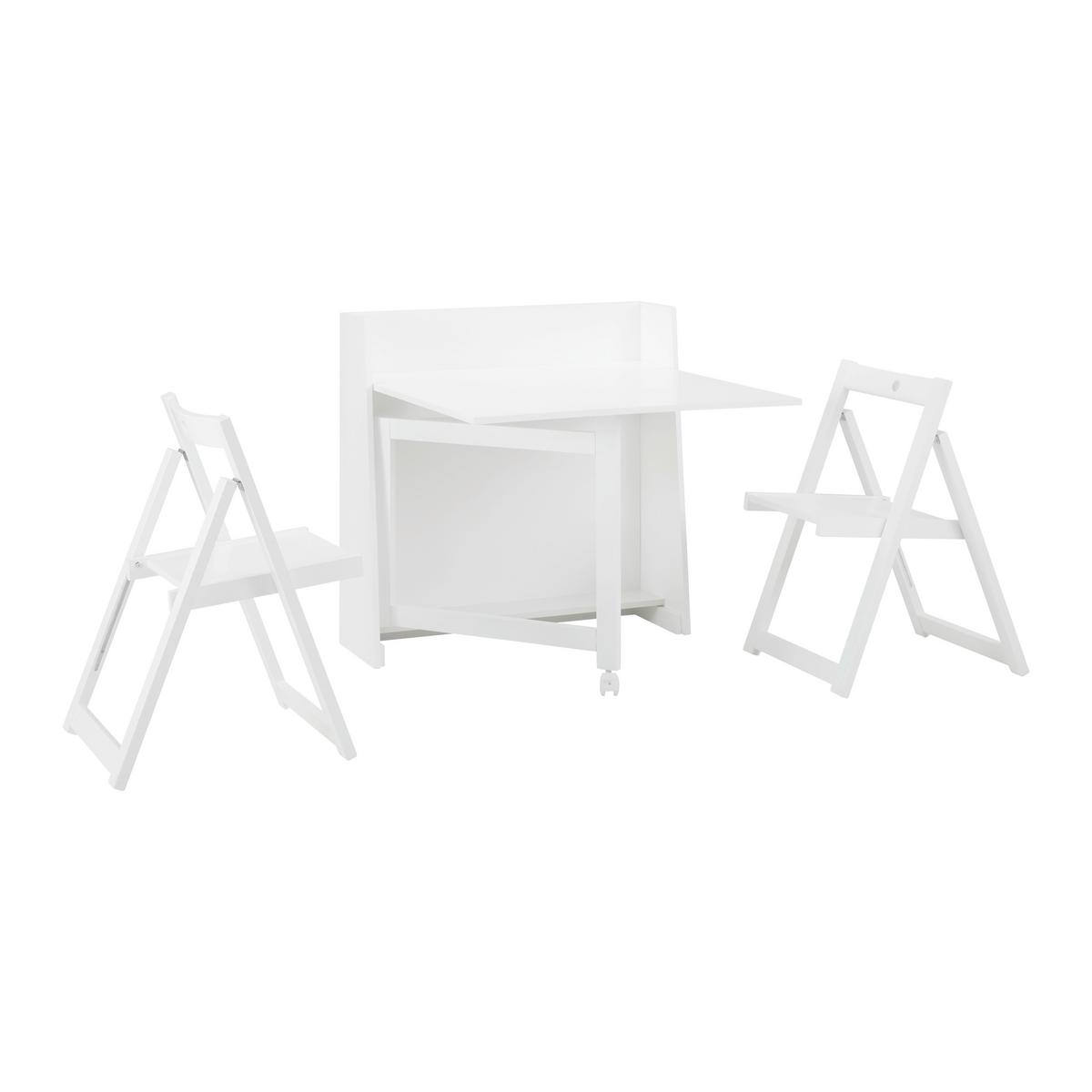 Sitzgruppe Holz Theo Weiß, klappbar ca. 85x83cm - Weiß, MODERN, Holz/Holzwerkstoff (85/83/85cm) - Bessagi Home