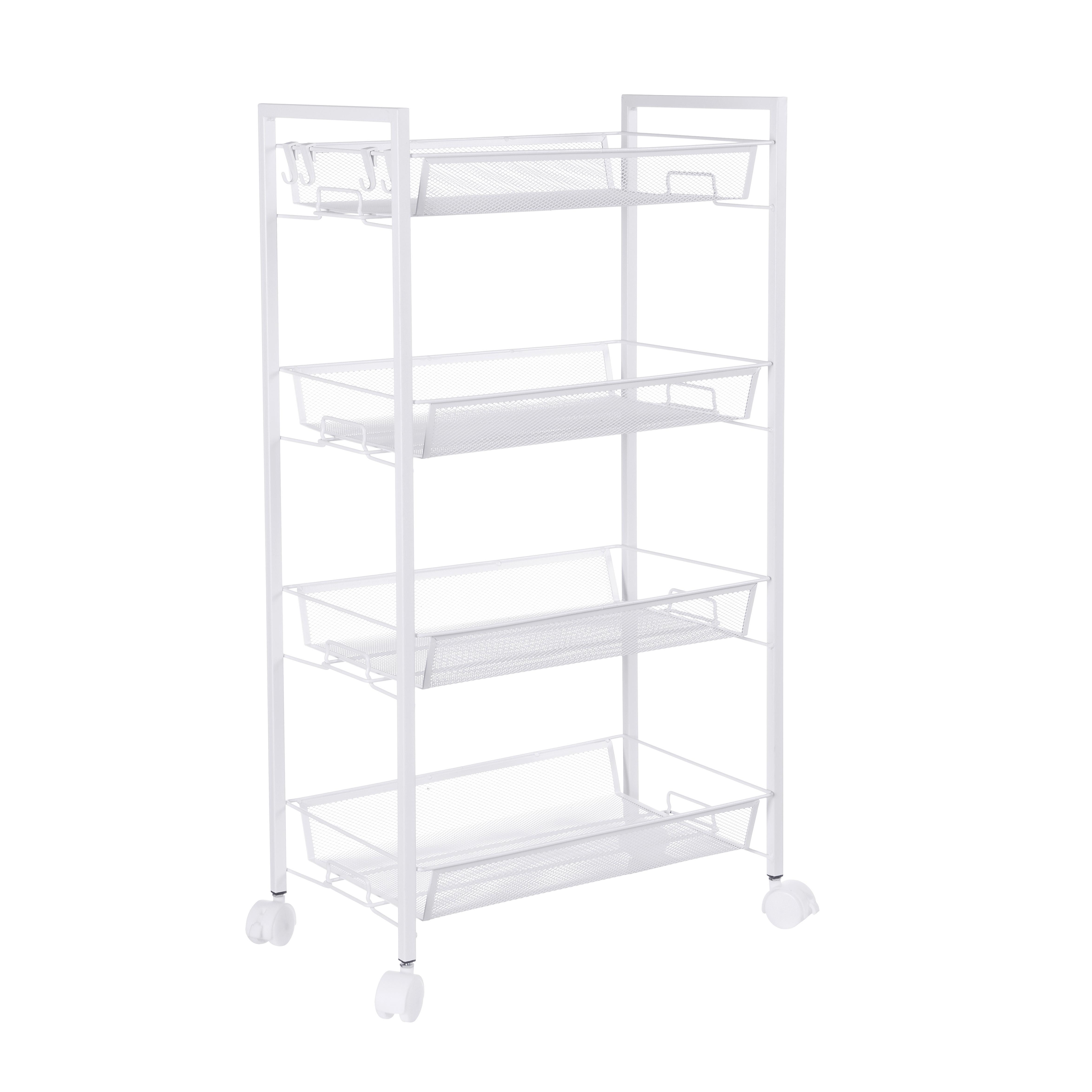 Višenamjenska Kolica Silvia 2 - bijela, Moderno, metal/plastika (44/84/26cm) - Modern Living
