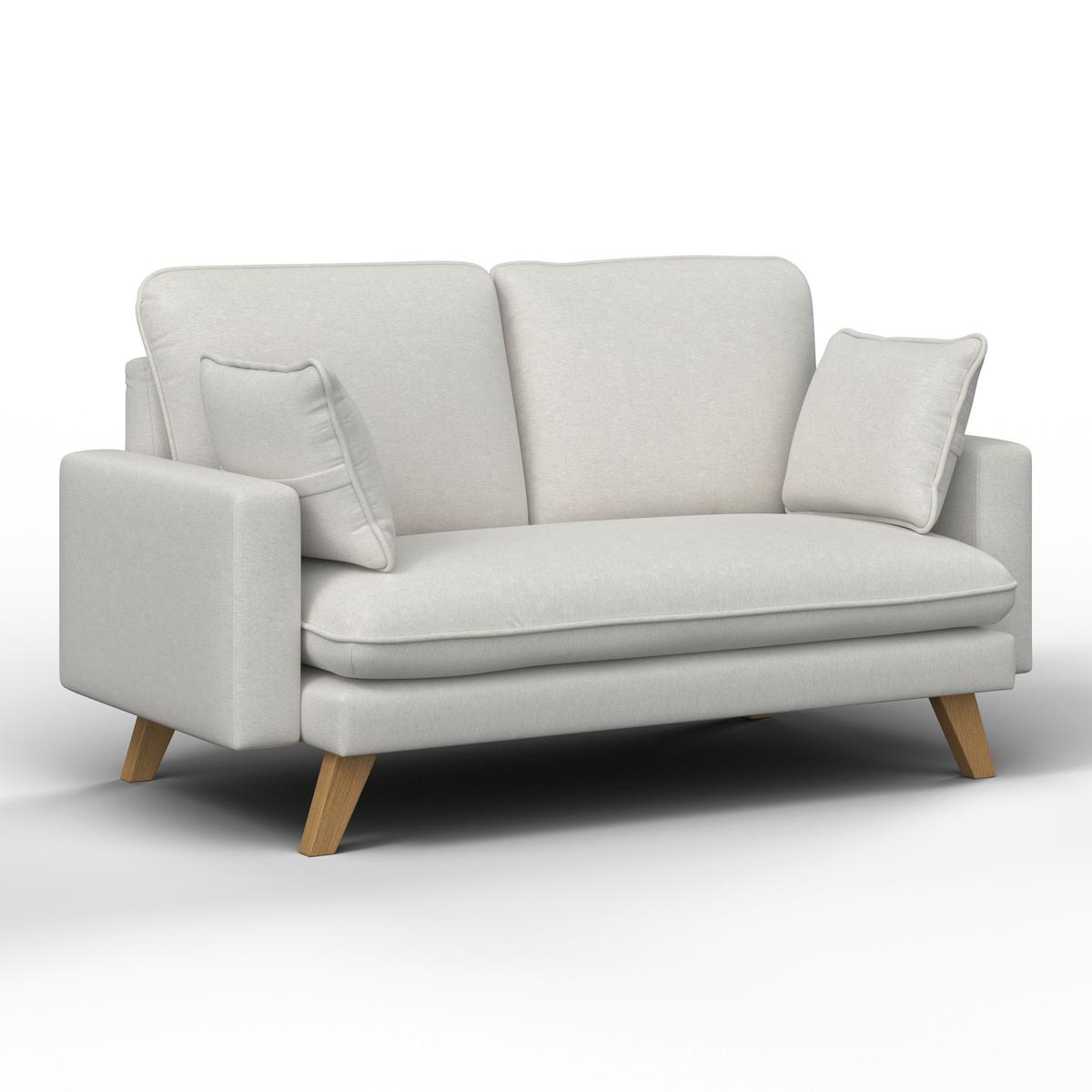 Ecksofa Illa Hellgrau Webstoff - Hellgrau/Naturfarben, MODERN, Holz/Textil (154/84/86cm) - Bessagi Home