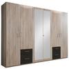 Ormar S Klasičnm Vratima Freiburg - srebrne boje/boje grafita, Design, staklo/drvni materijal (270/210/58cm) - Modern Living