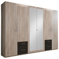 Ormar S Klasičnm Vratima Freiburg - srebrne boje/boje grafita, Design, staklo/drvni materijal (270/210/58cm) - Modern Living