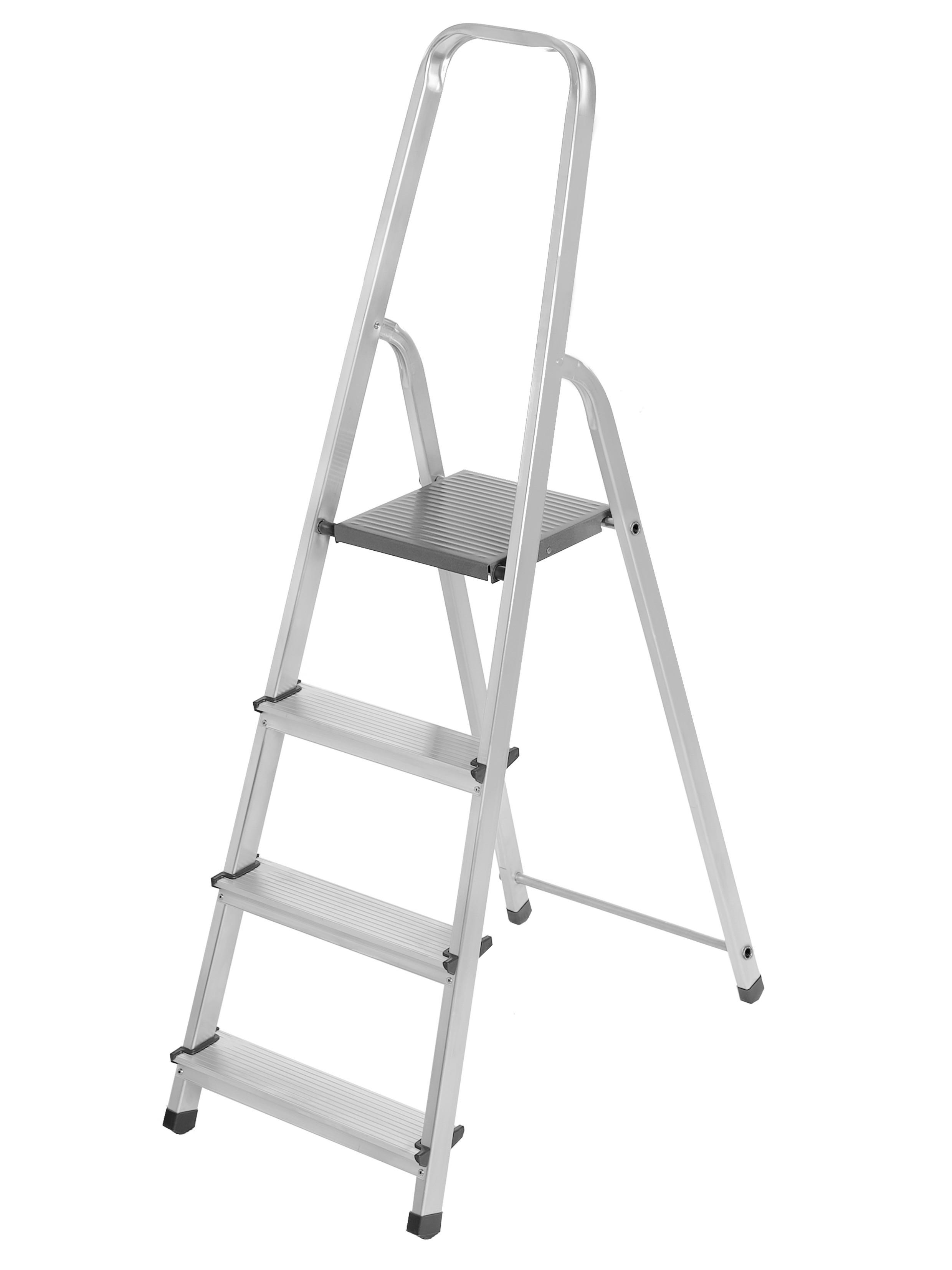 Háztartási Létra Drald-4 - ezüst, fém (145/43/75cm)