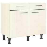 Schubkastenunterschrank Touch Magnolie - Edelstahlfarben/Magnolie, MODERN, Holzwerkstoff/Metall (90/87/56cm) - Nobilia
