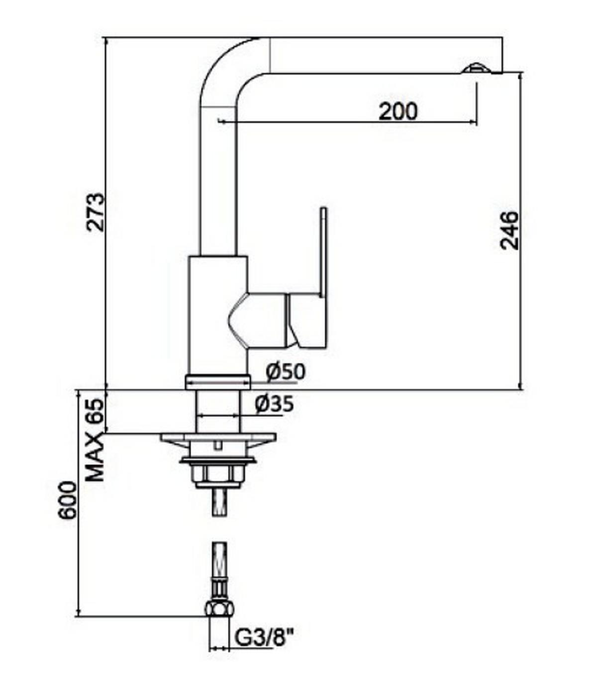 Küchenarmatur 315262 - Schwarz, MODERN, Metall (27,3cm) - Vogt